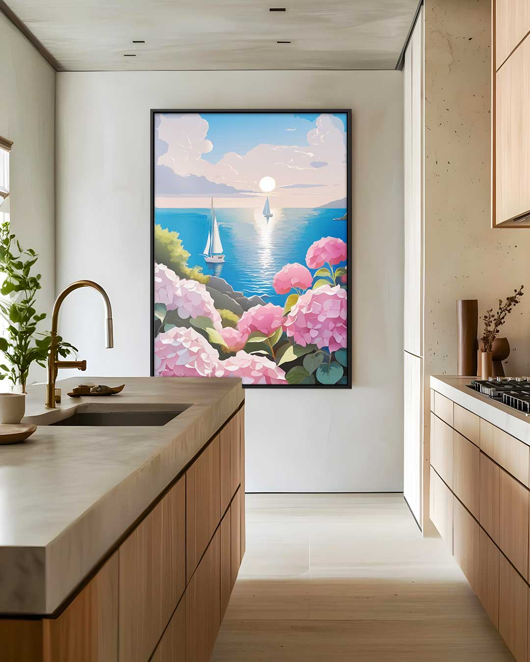 Zomerzeiltocht bij Zonsondergang Kunstwerk-canvas-dibond-plexiglas-wanddecoratie-WallArtistic