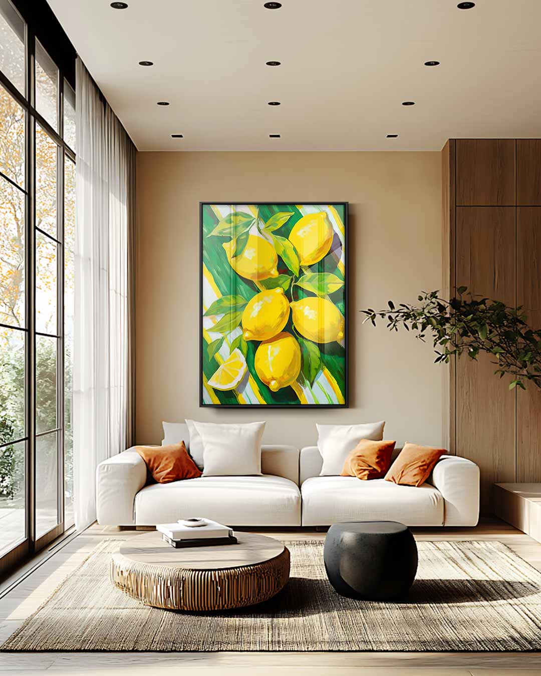 Zonnige Citroenen Kunstwerk-canvas-dibond-plexiglas-wanddecoratie-WallArtistic
