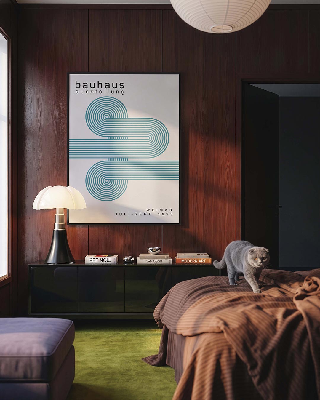 Lijnen en cirkelpatronen Poster