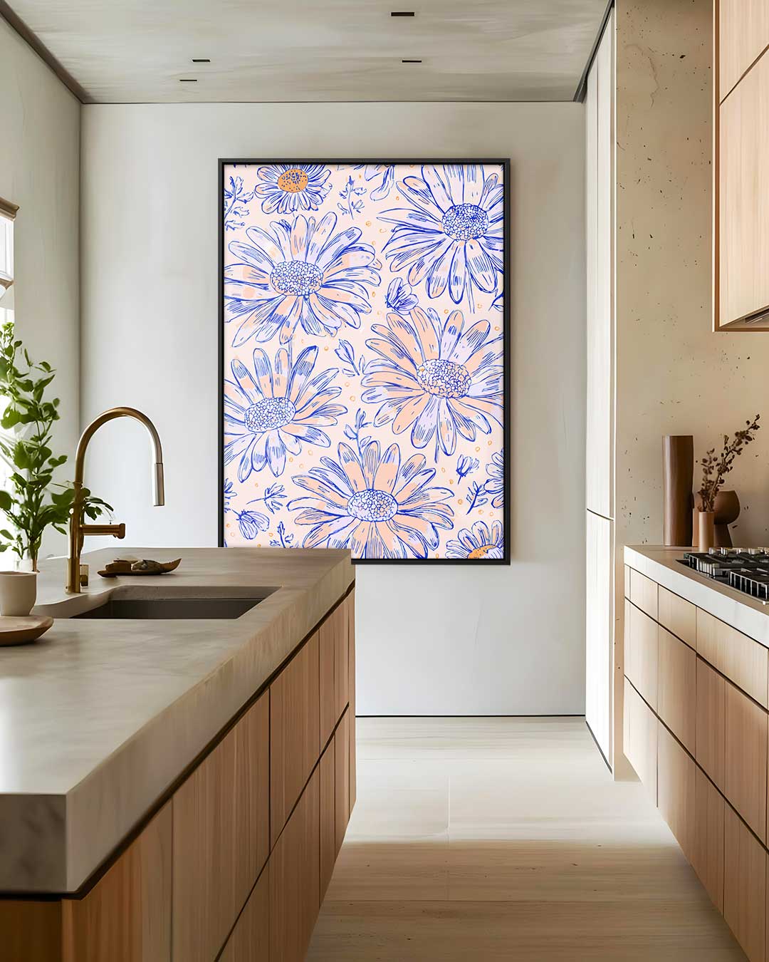 Bloemenpracht Illustratie Kunstwerk-canvas-dibond-plexiglas-wanddecoratie-WallArtistic