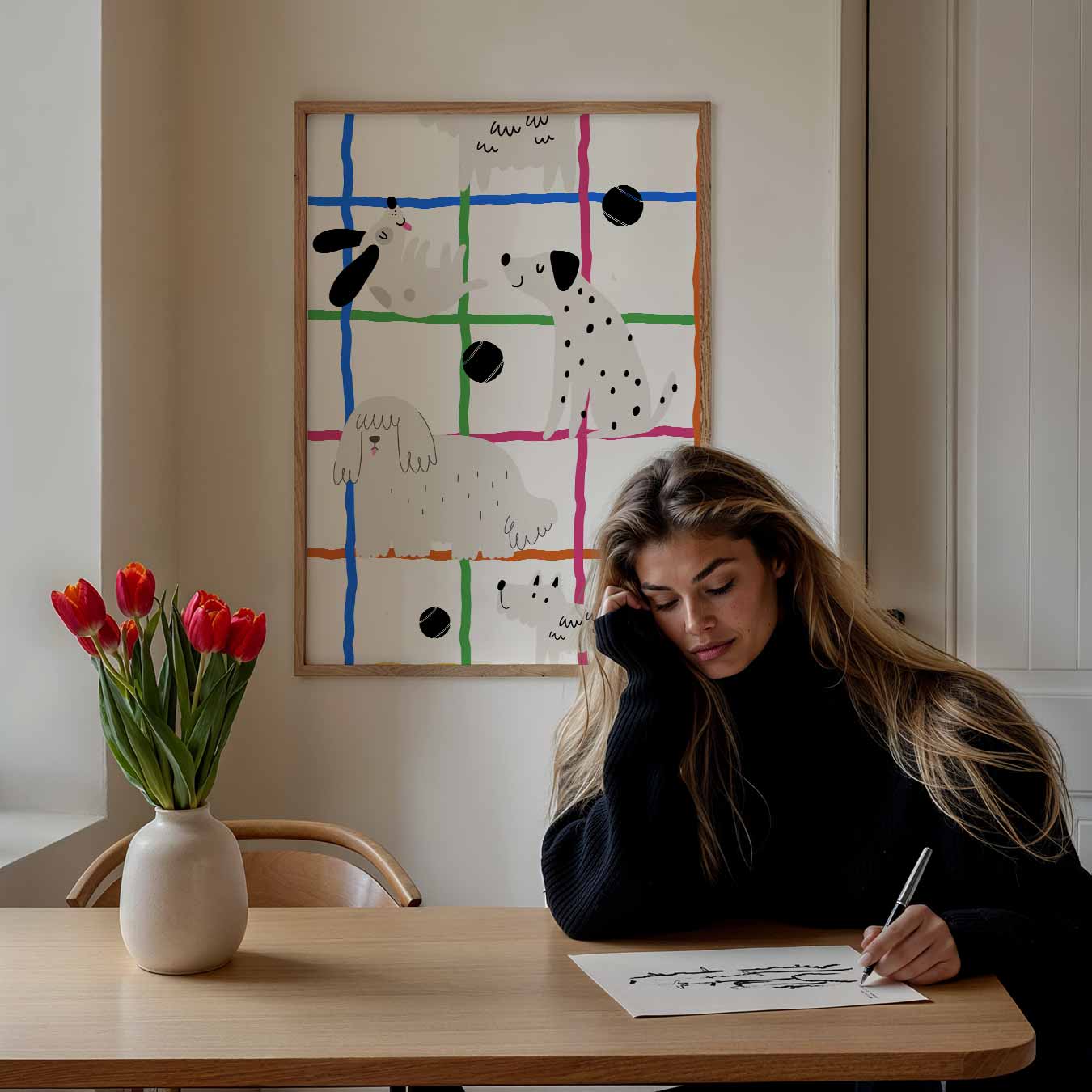 Vrolijke Hondenposter-WallArtistic