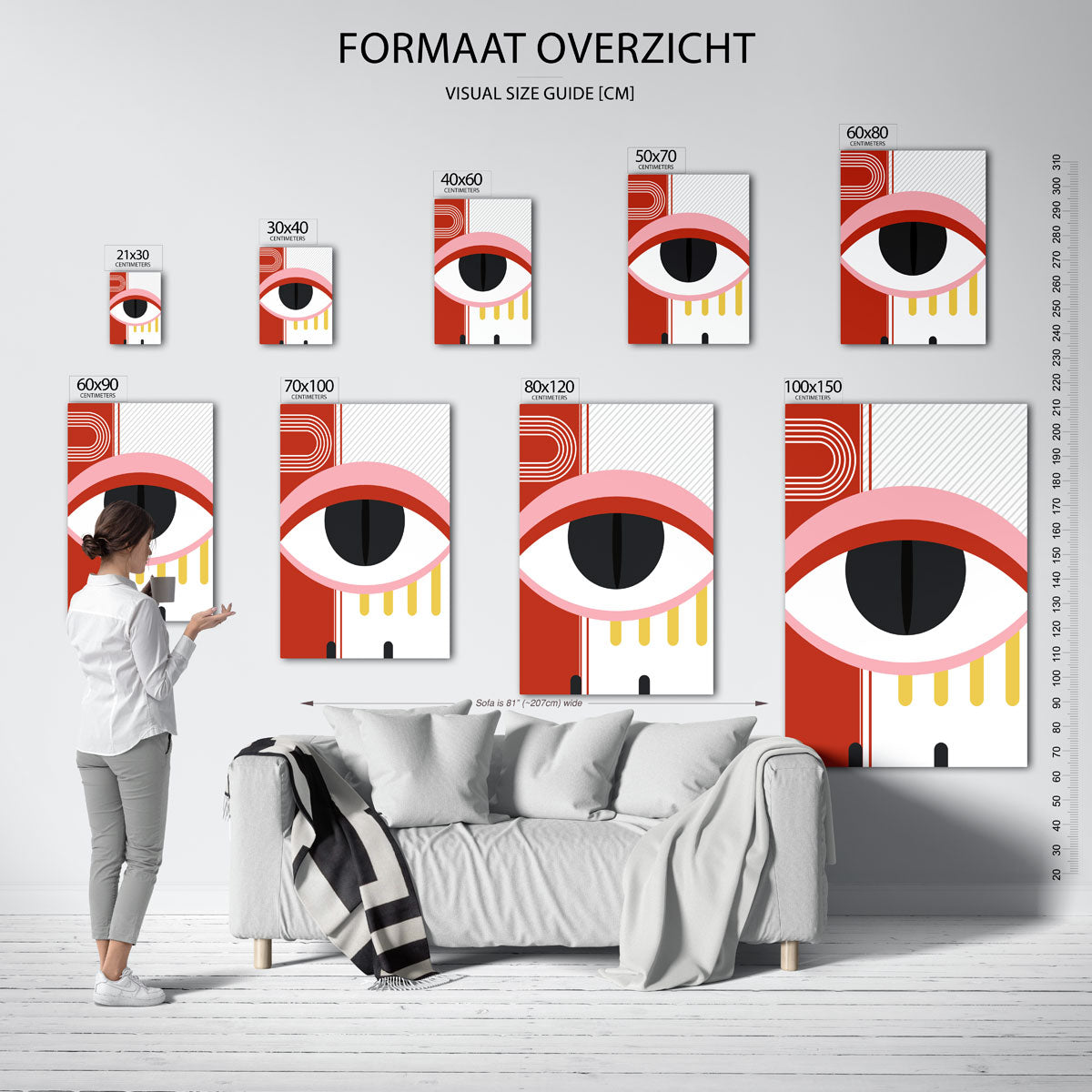 Oog en lijnen – Bauhaus poster als geometrische wanddecoratie