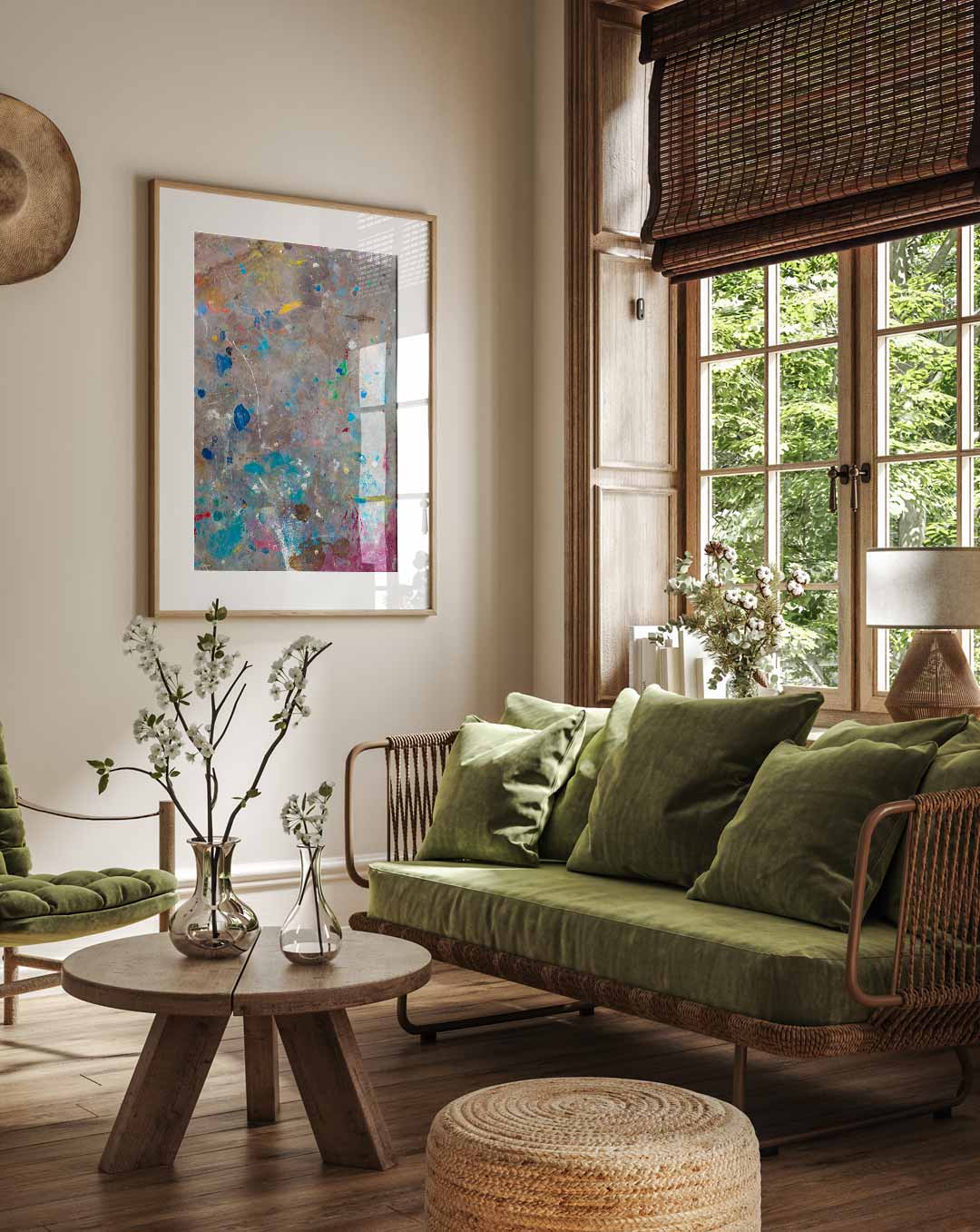 Abstracte Verfvlekken Poster-WallArtistic