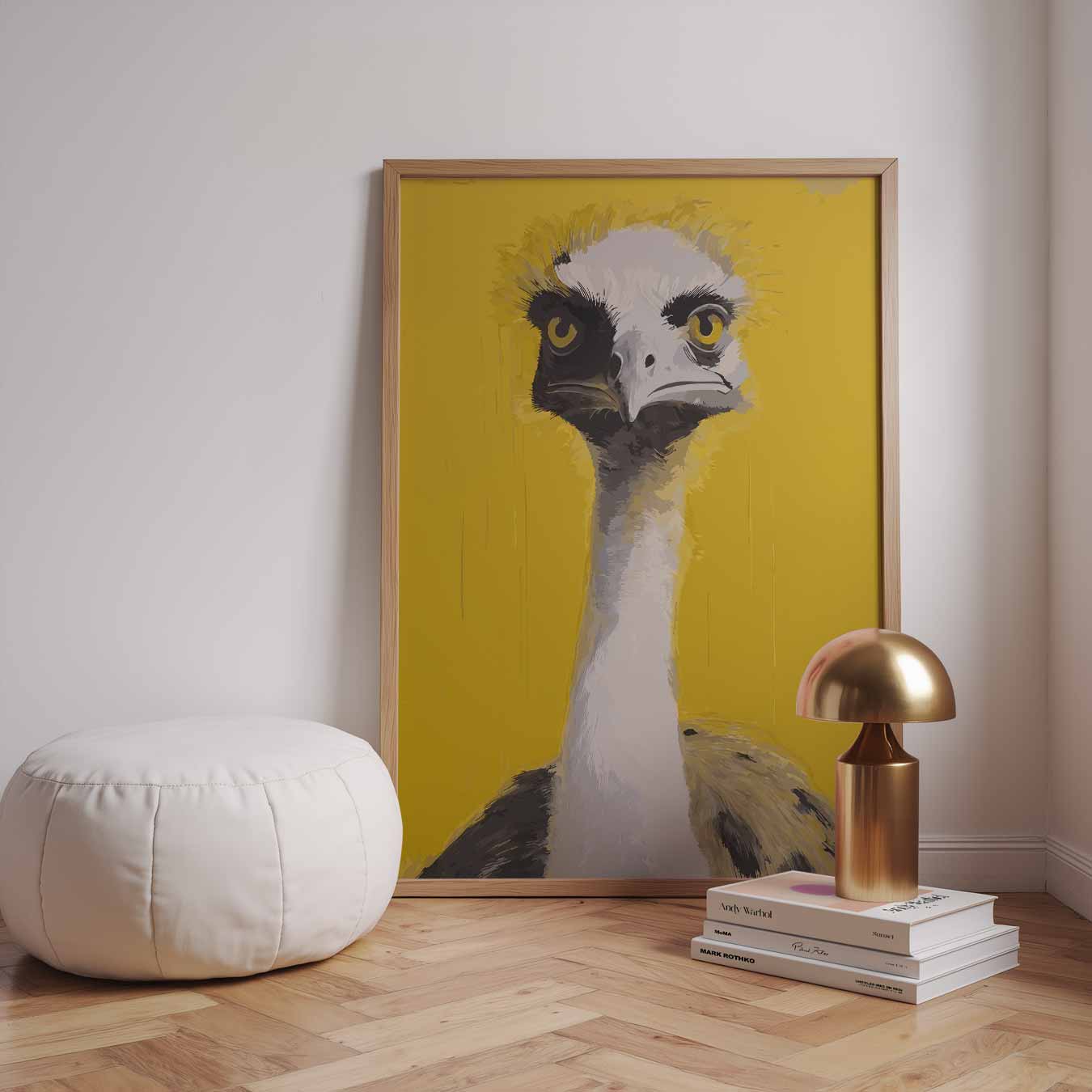 Kleurrijke Struisvogel Blikvanger Poster-WallArtistic