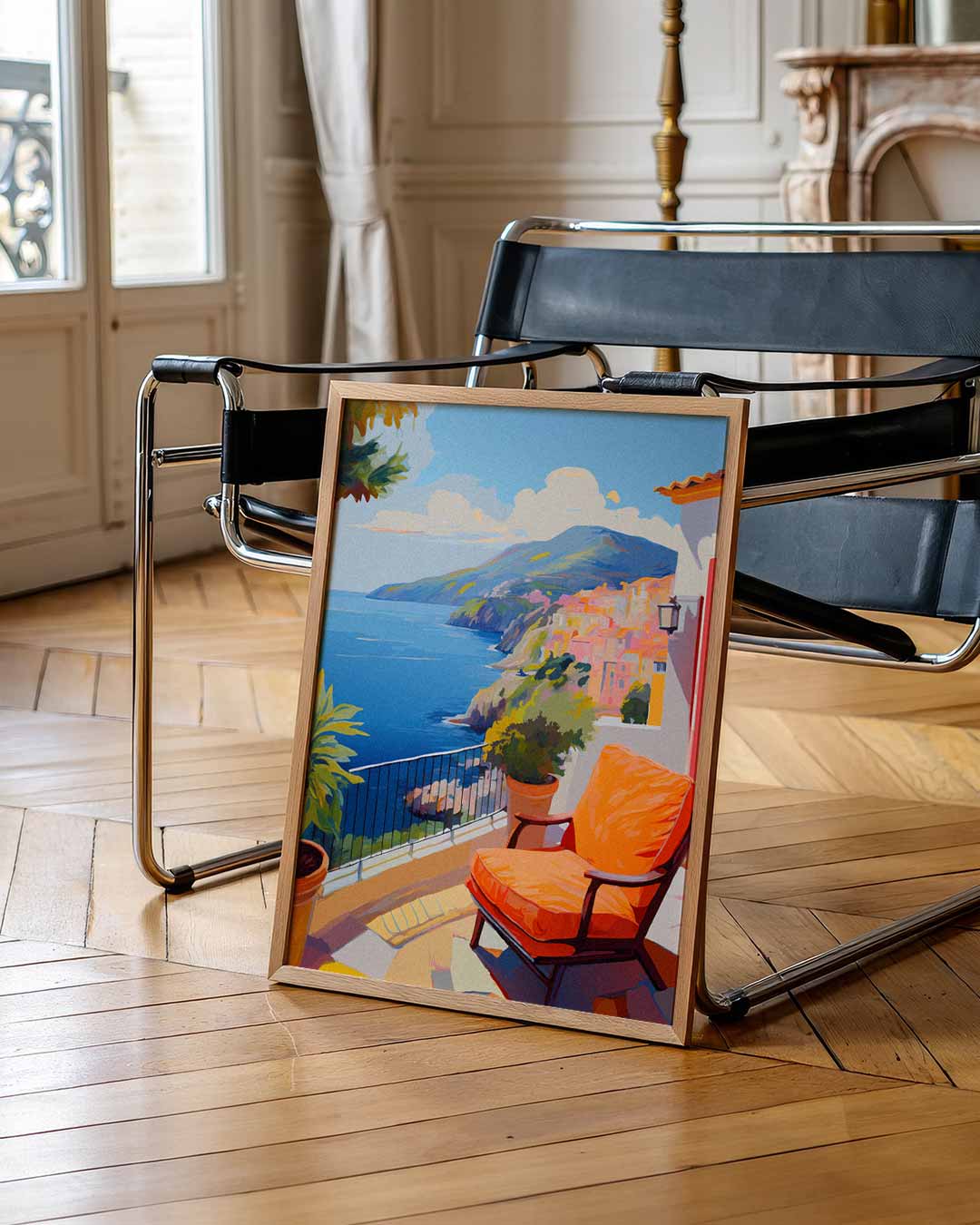 Zonnige Terras aan de Kust Poster