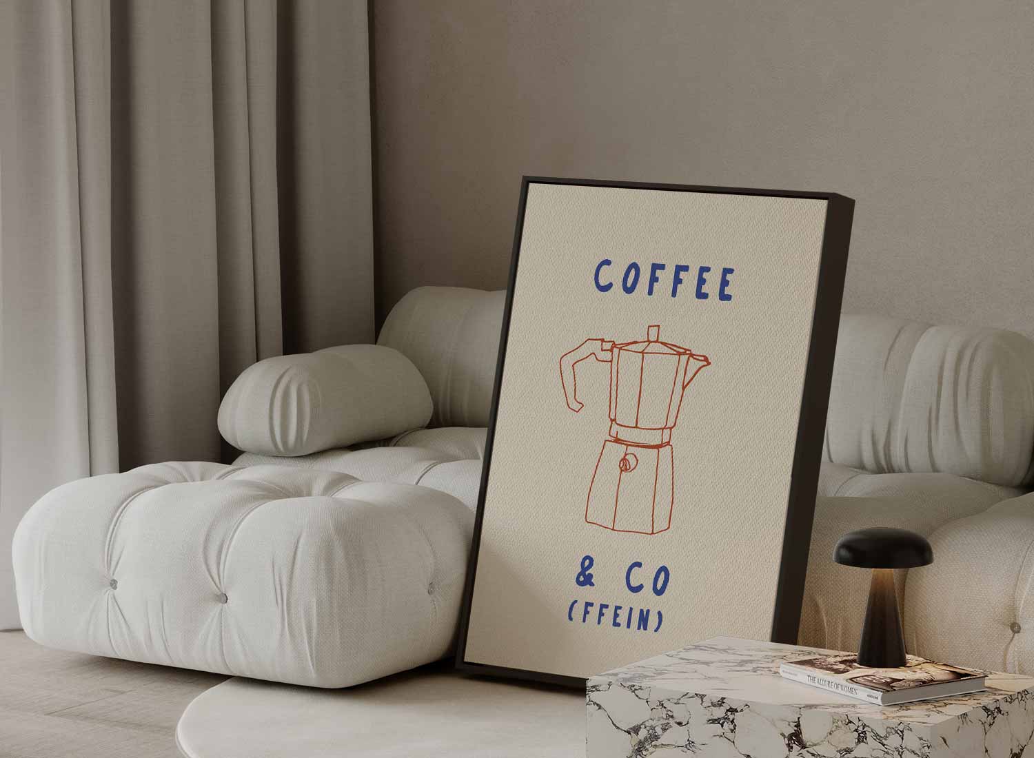 Eenvoudige Koffie Charme Kunstwerk-canvas-dibond-plexiglas-wanddecoratie-WallArtistic