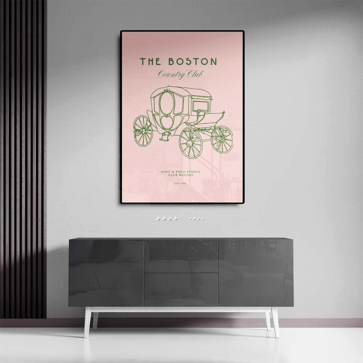 Vintage Boston Koets Illustratie Kunstwerk-canvas-dibond-plexiglas-wanddecoratie-WallArtistic