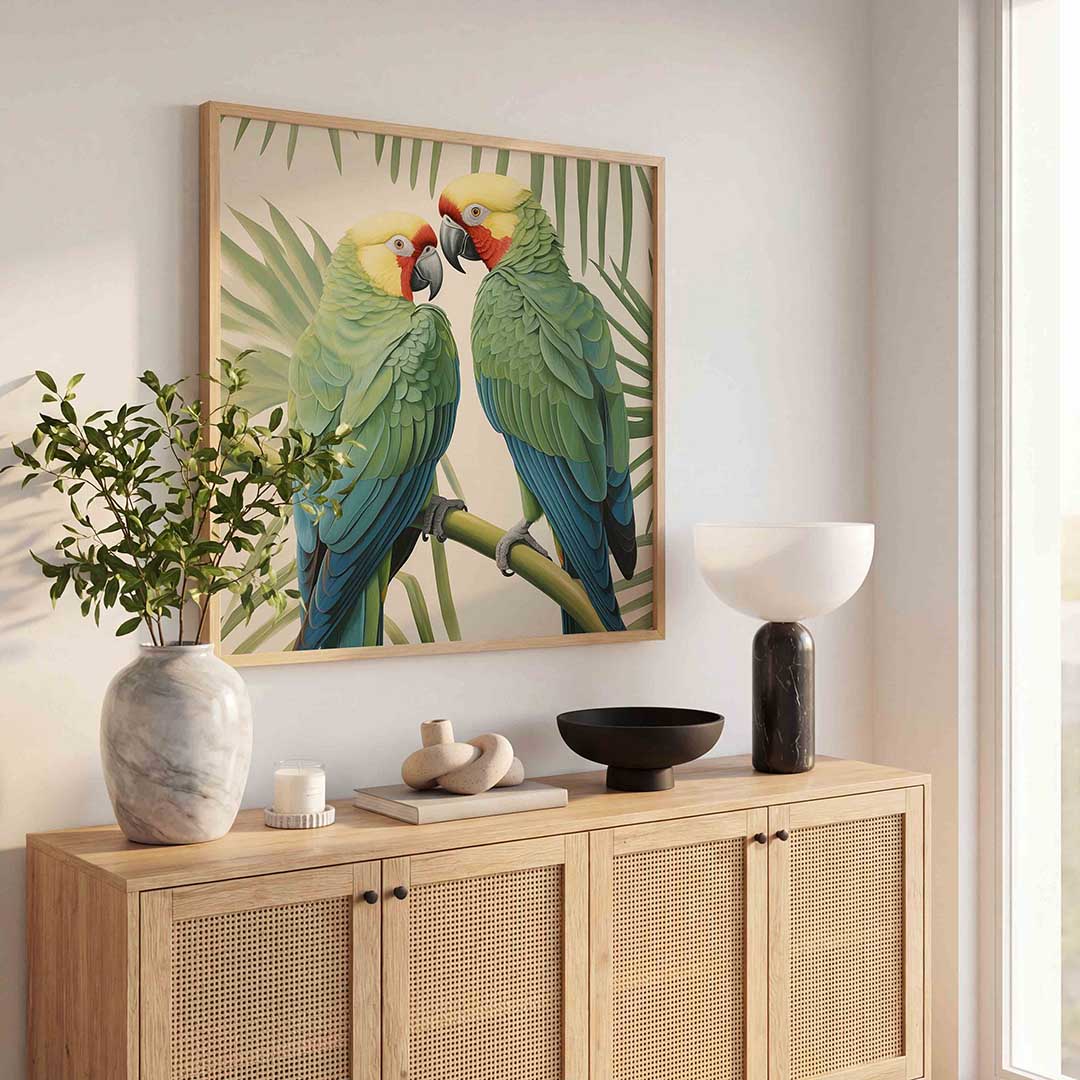 Twee papegaaien Poster
