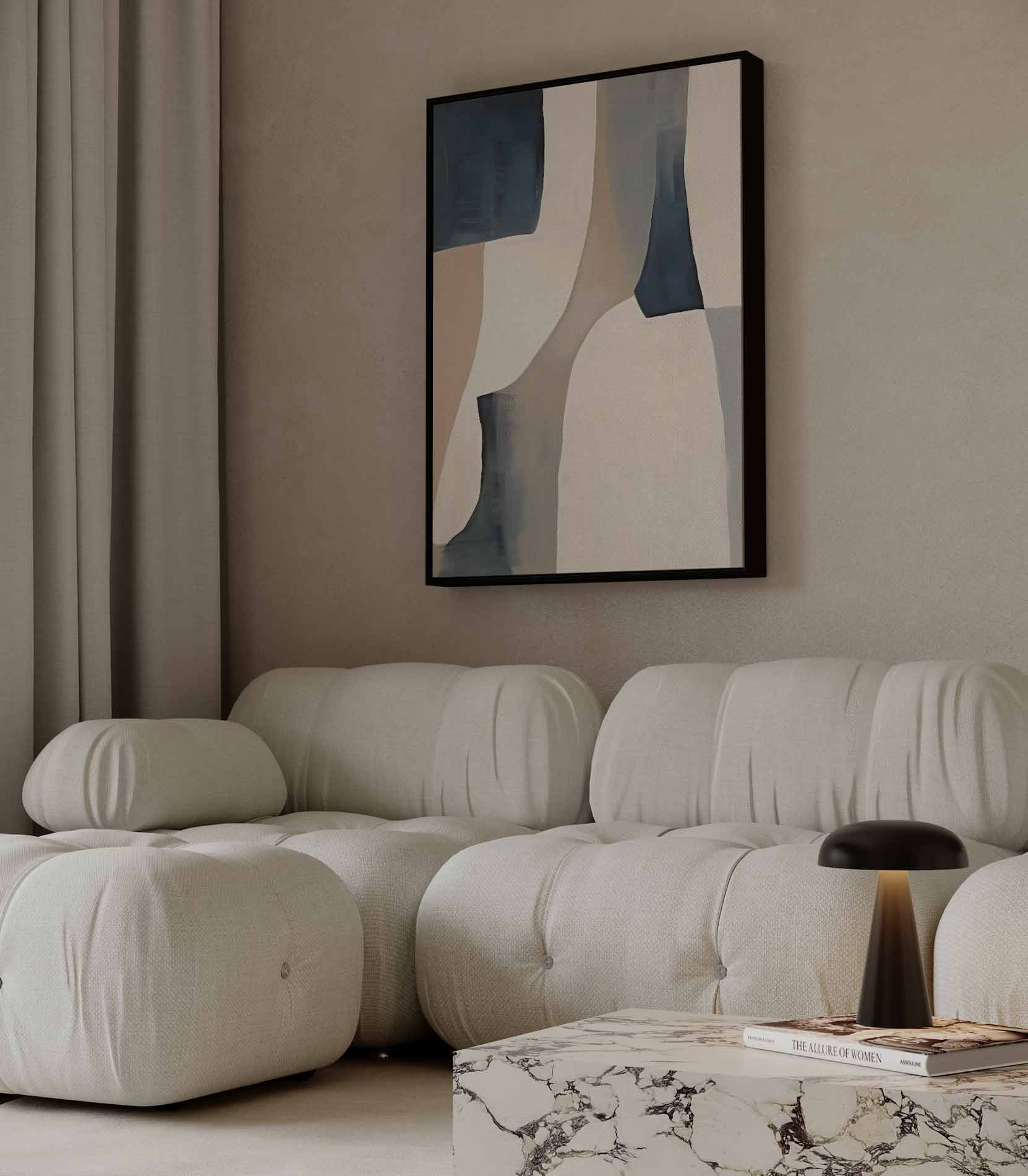 Abstracte Harmonie in Neutrale Tinten Kunstwerk-canvas-dibond-plexiglas-wanddecoratie-WallArtistic