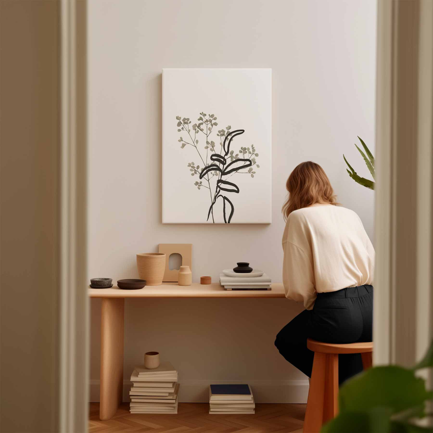 Minimalistische Botanische Illustratie Kunstwerk-canvas-dibond-plexiglas-wanddecoratie-WallArtistic