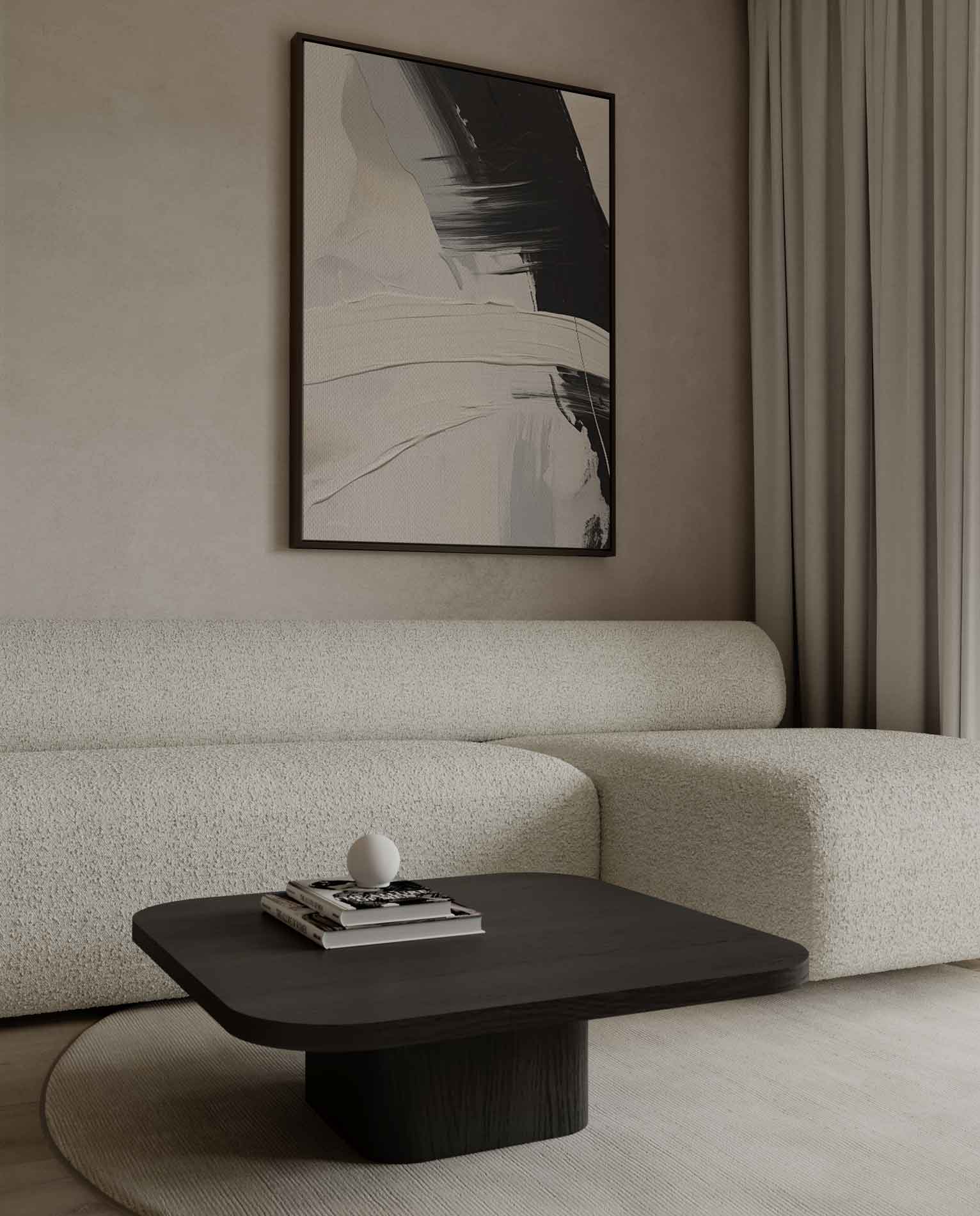 "Abstracte Minimalistische Expressie" Kunstwerk-canvas-dibond-plexiglas-wanddecoratie-WallArtistic