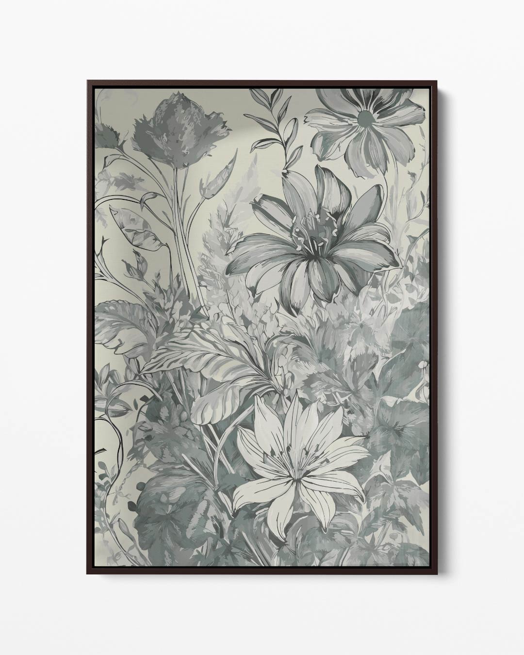 Botanische Grijstinten Kunstwerk-canvas-dibond-plexiglas-wanddecoratie-WallArtistic