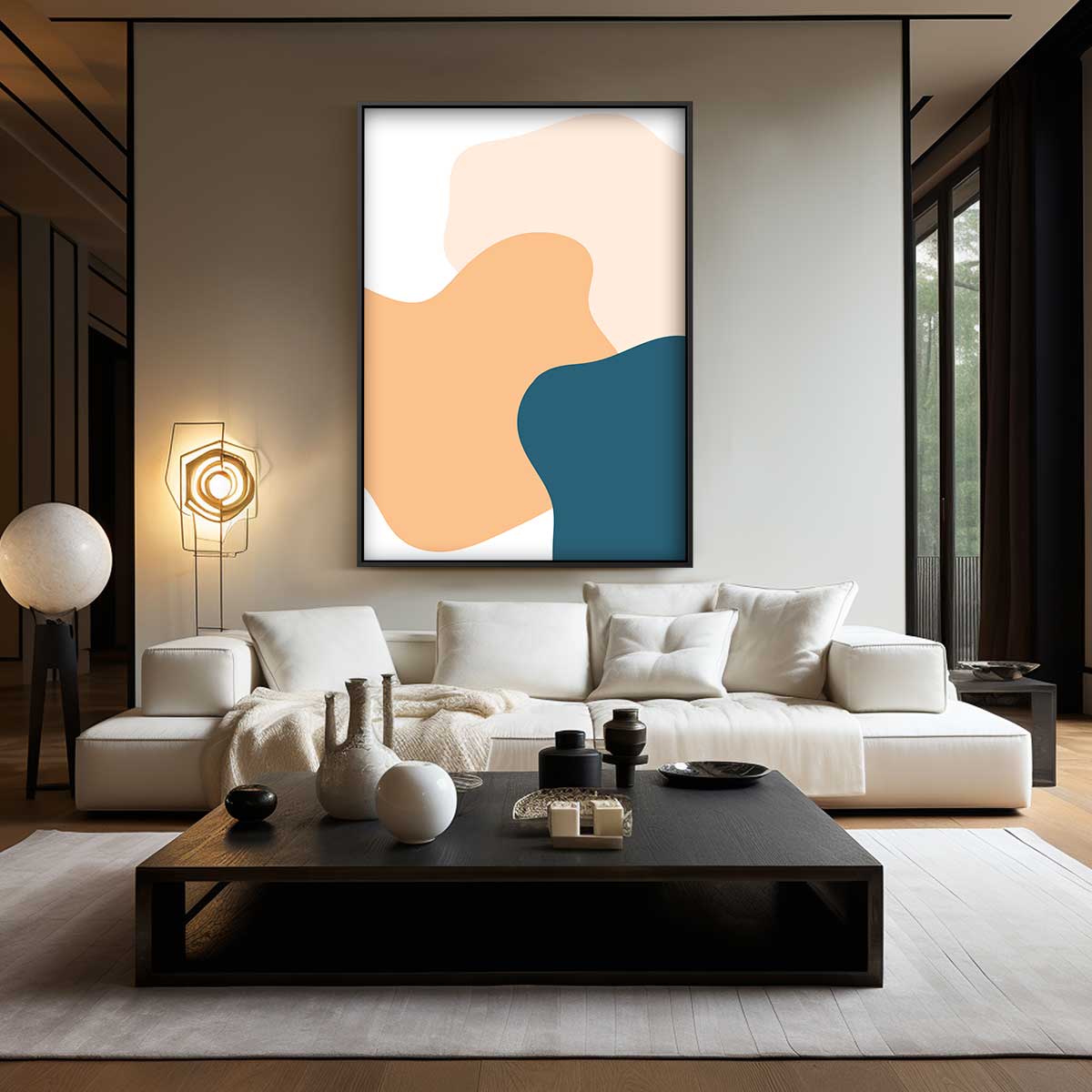 Kleurrijke Vormencompositie Kunstwerk-canvas-dibond-plexiglas-wanddecoratie-WallArtistic