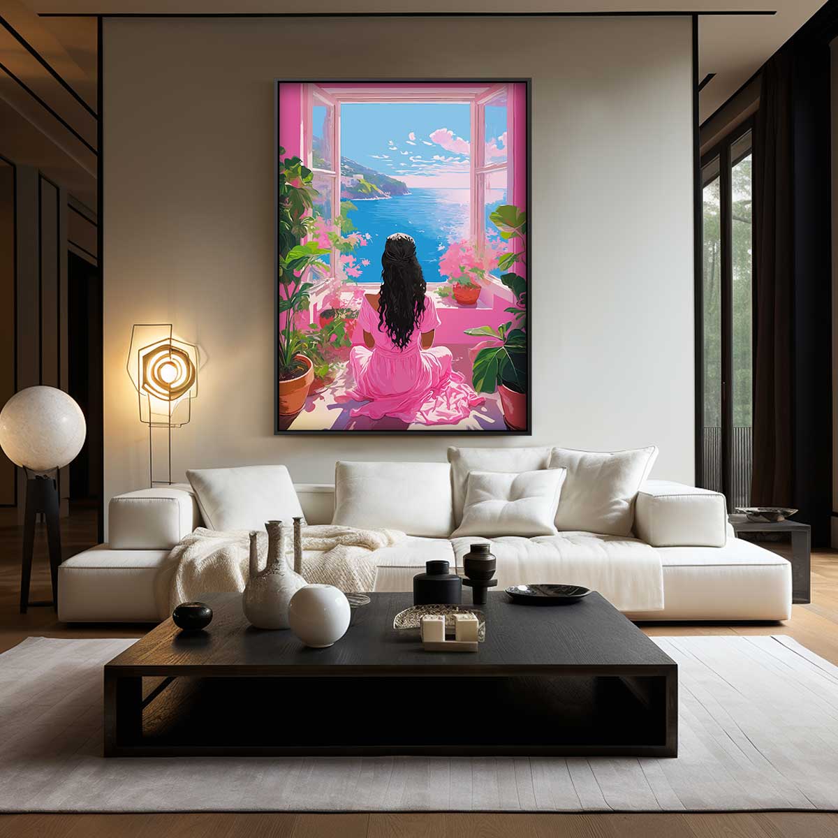 Dagdromen bij de Zee Kunstwerk-canvas-dibond-plexiglas-wanddecoratie-WallArtistic
