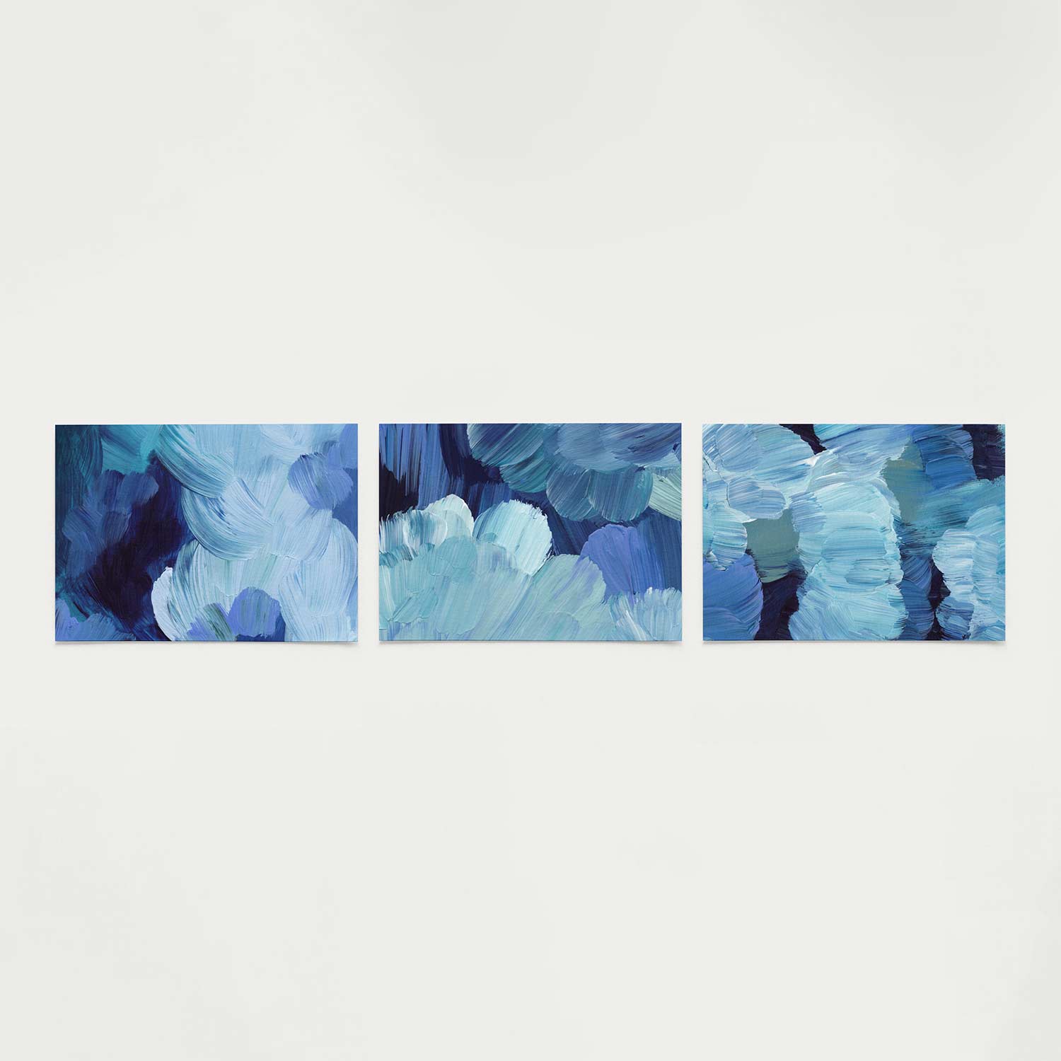 Blauwe borstelstreken Posterset