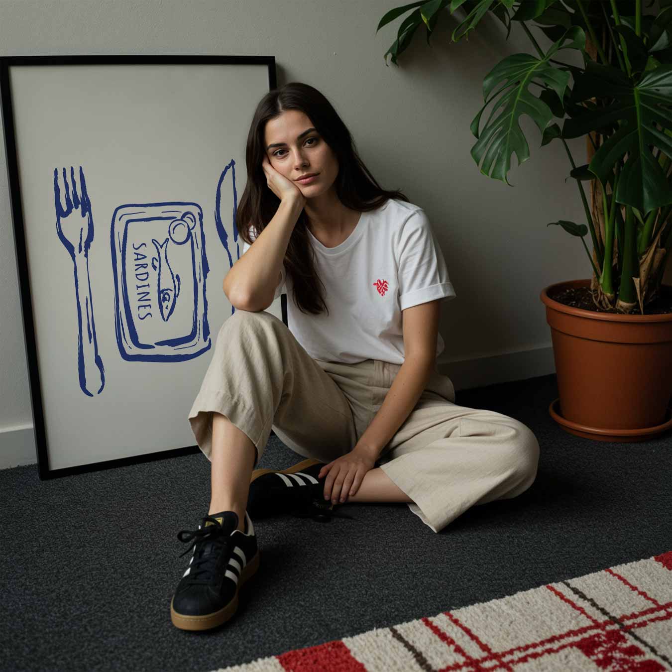 Vis en Tafel Poster-WallArtistic