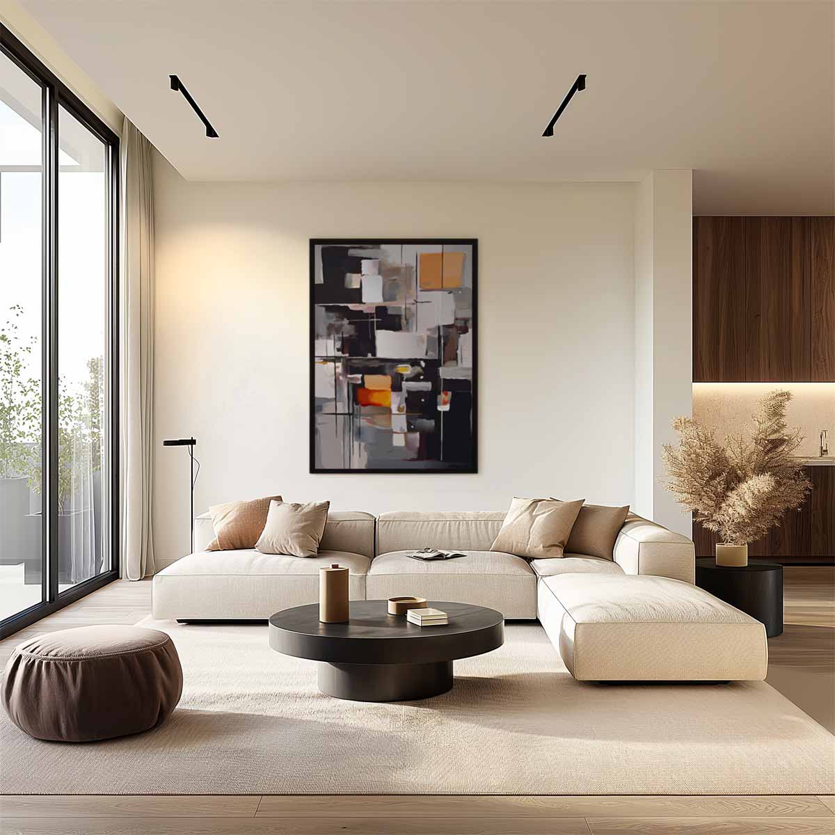 Abstracte Geometrie in Kleuren Kunstwerk-canvas-dibond-plexiglas-wanddecoratie-WallArtistic