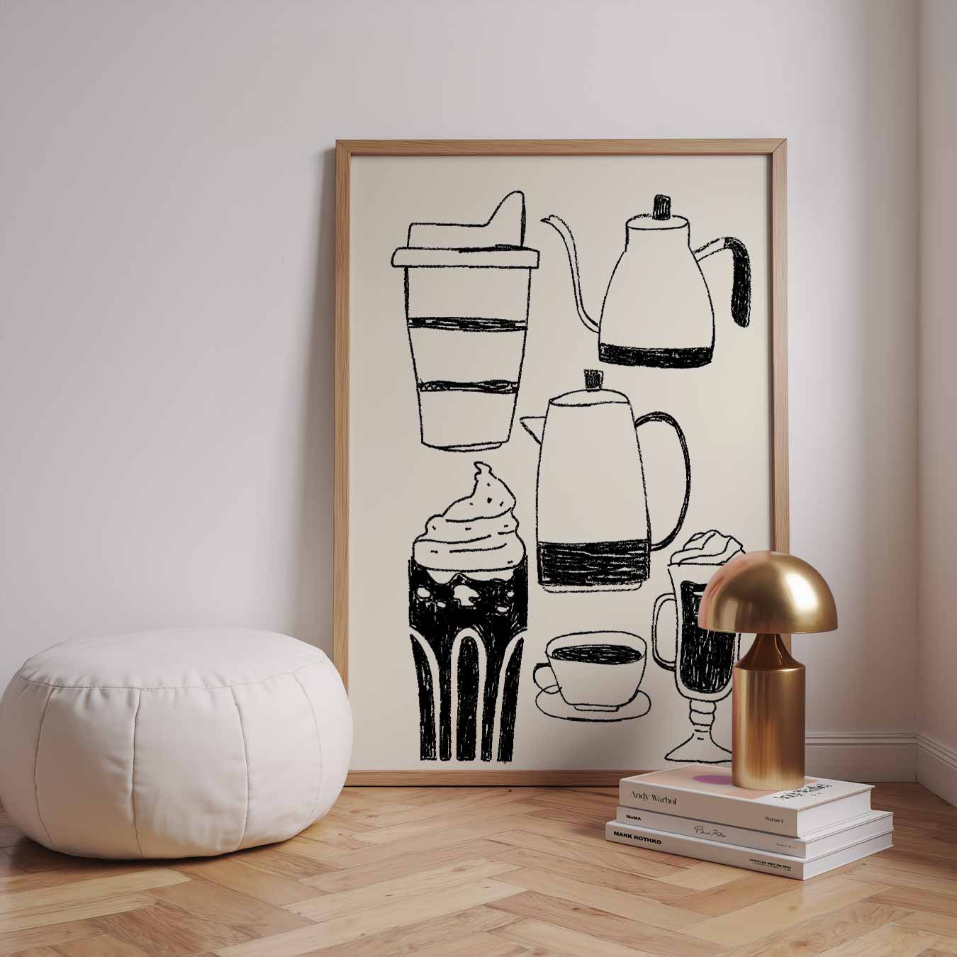Koffiemoment Illustratie Poster-WallArtistic