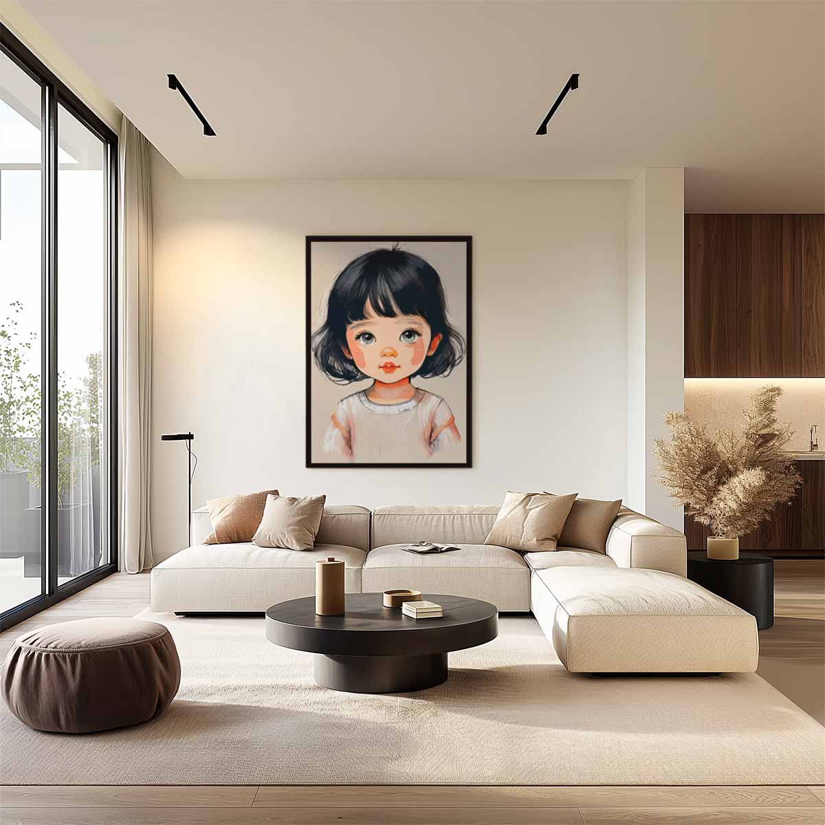 Schattig Kinderportret in Zachte Kleuren Kunstwerk-canvas-dibond-plexiglas-wanddecoratie-WallArtistic