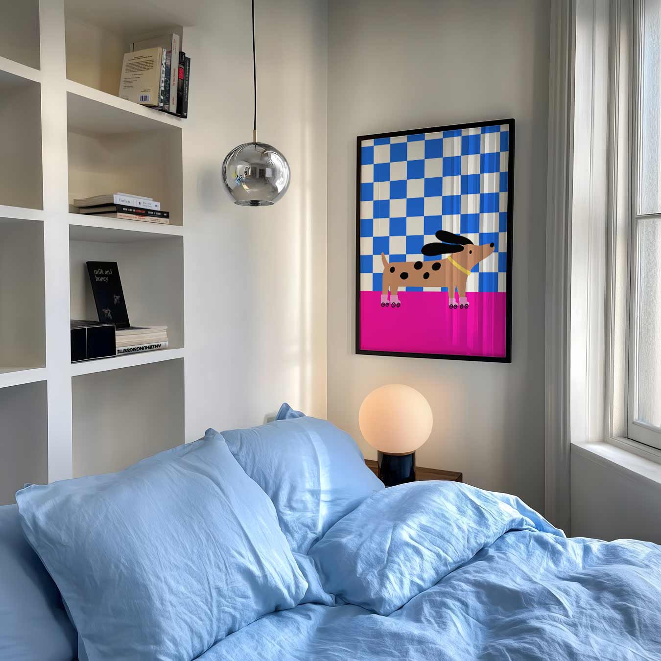 Trendy Dashond op Skates Poster