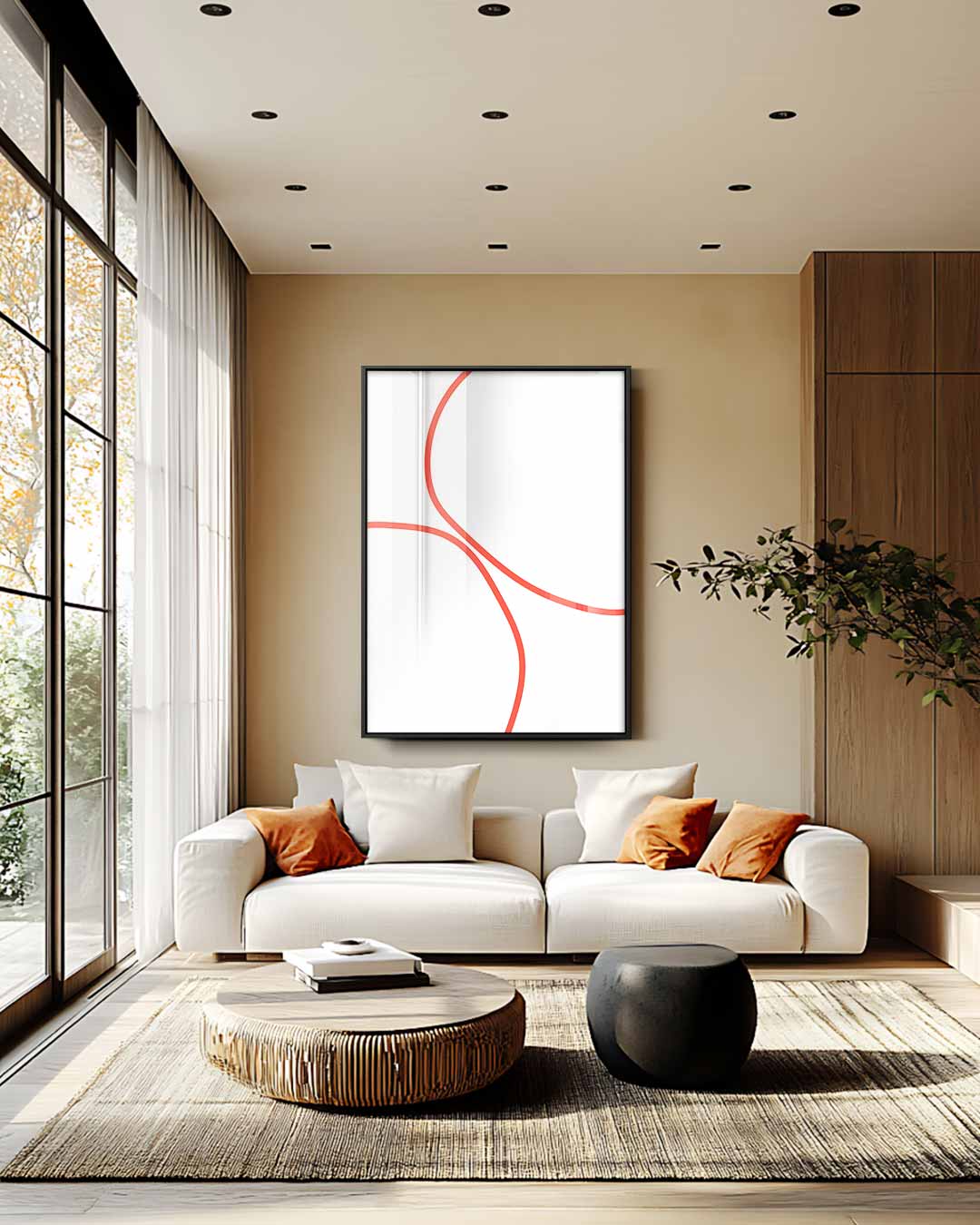 Speelse Lijnen Wall Art Kunstwerk-canvas-dibond-plexiglas-wanddecoratie-WallArtistic