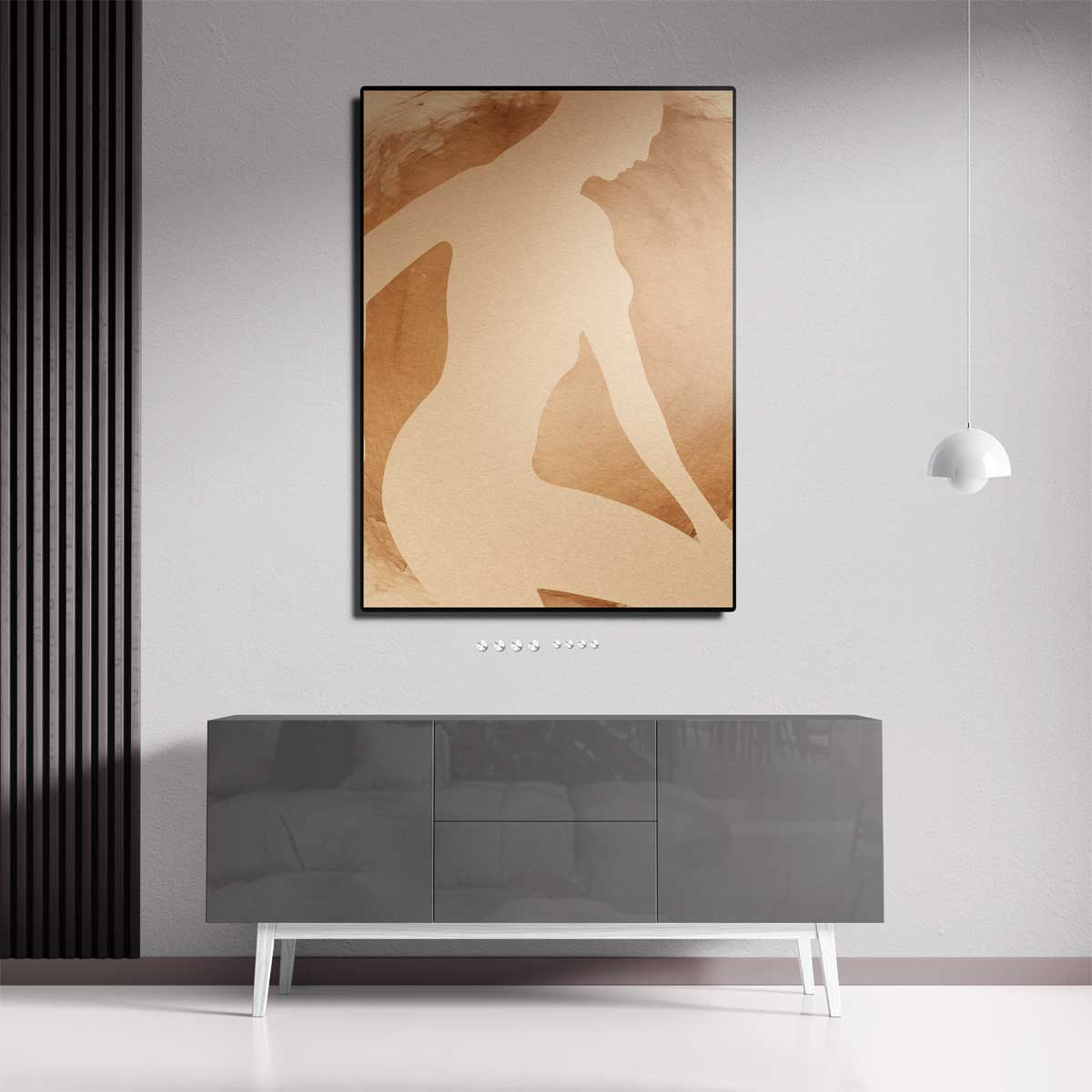 Elegante Silhouet in Neutrale Tinten Kunstwerk-canvas-dibond-plexiglas-wanddecoratie-WallArtistic