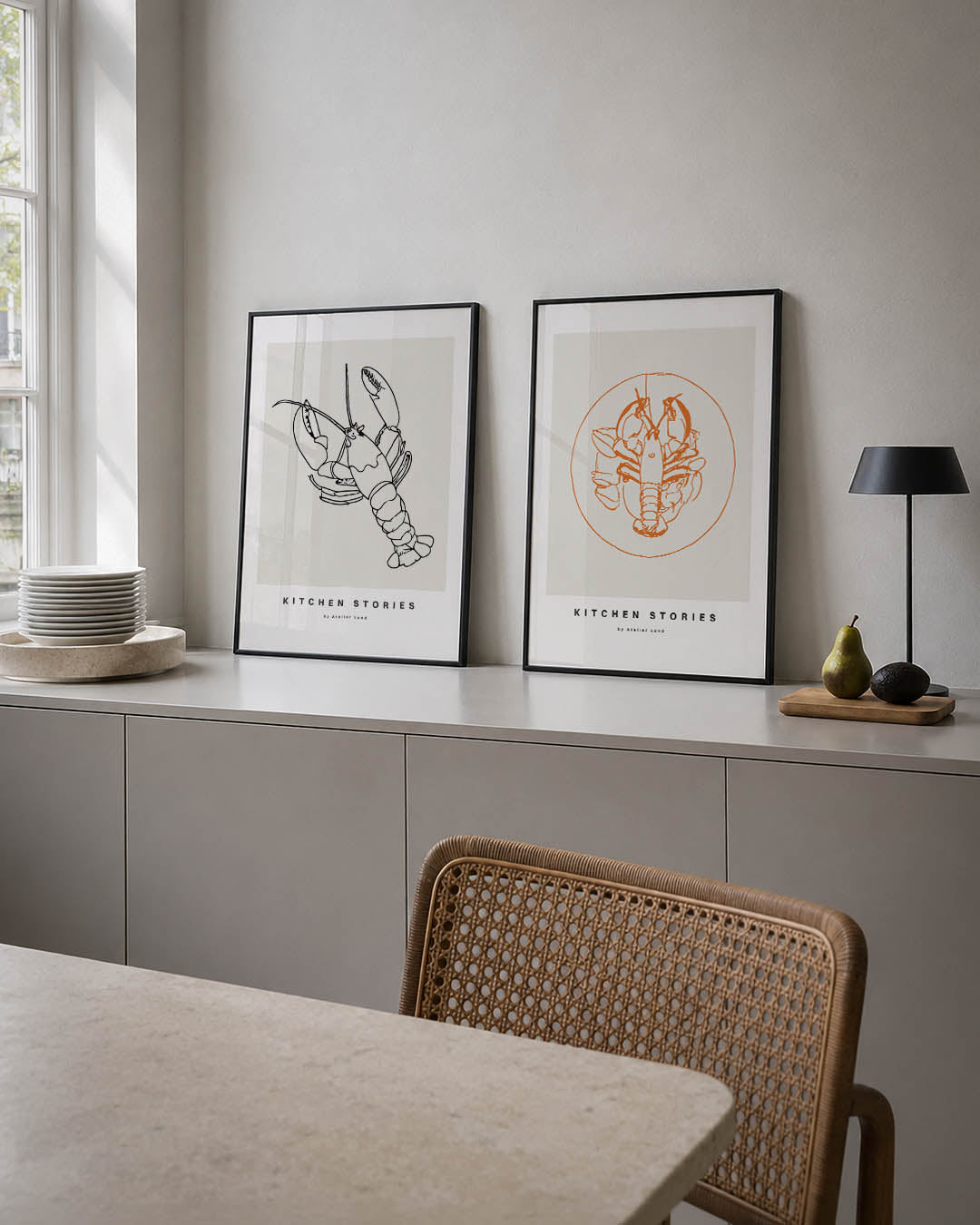 Lijnenspel kreeft Posterset