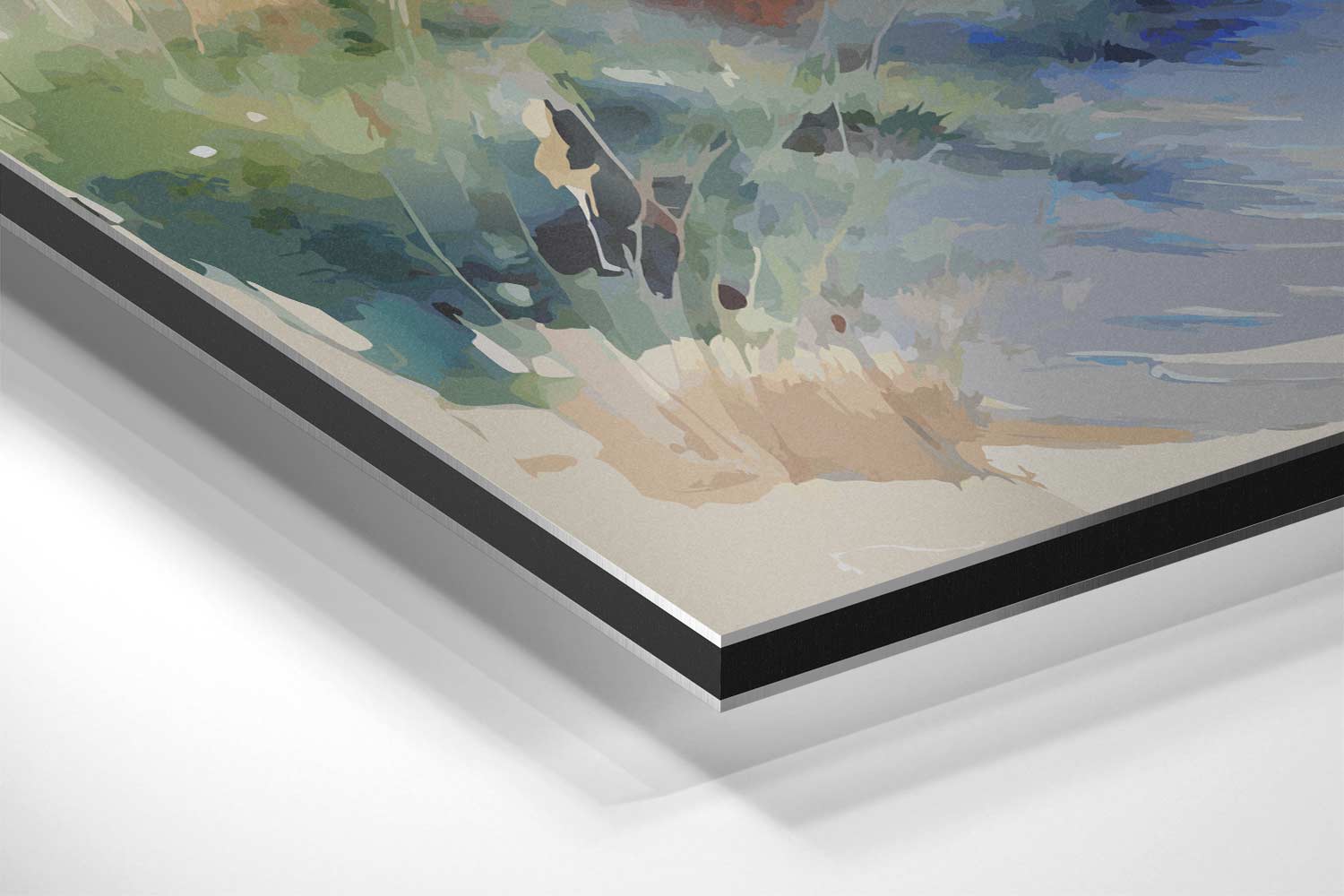 Zomerse Strandwandeling Kunstwerk-canvas-dibond-plexiglas-wanddecoratie-WallArtistic