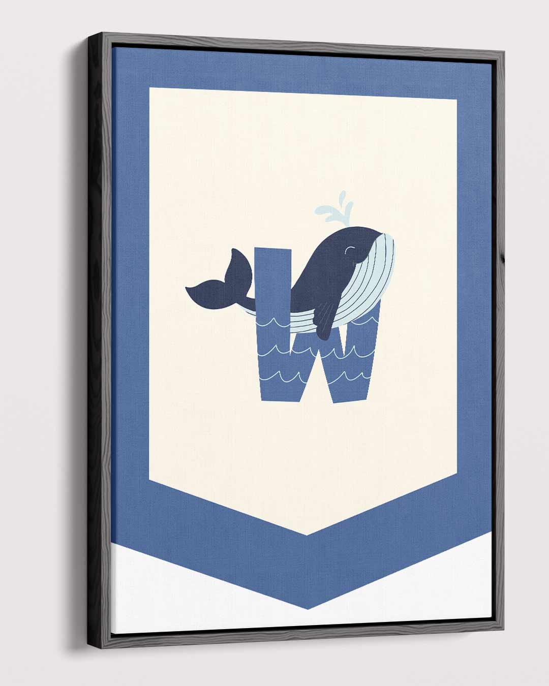 Speelse Walvis Alfabet Illustratie Kunstwerk-canvas-dibond-plexiglas-wanddecoratie-WallArtistic
