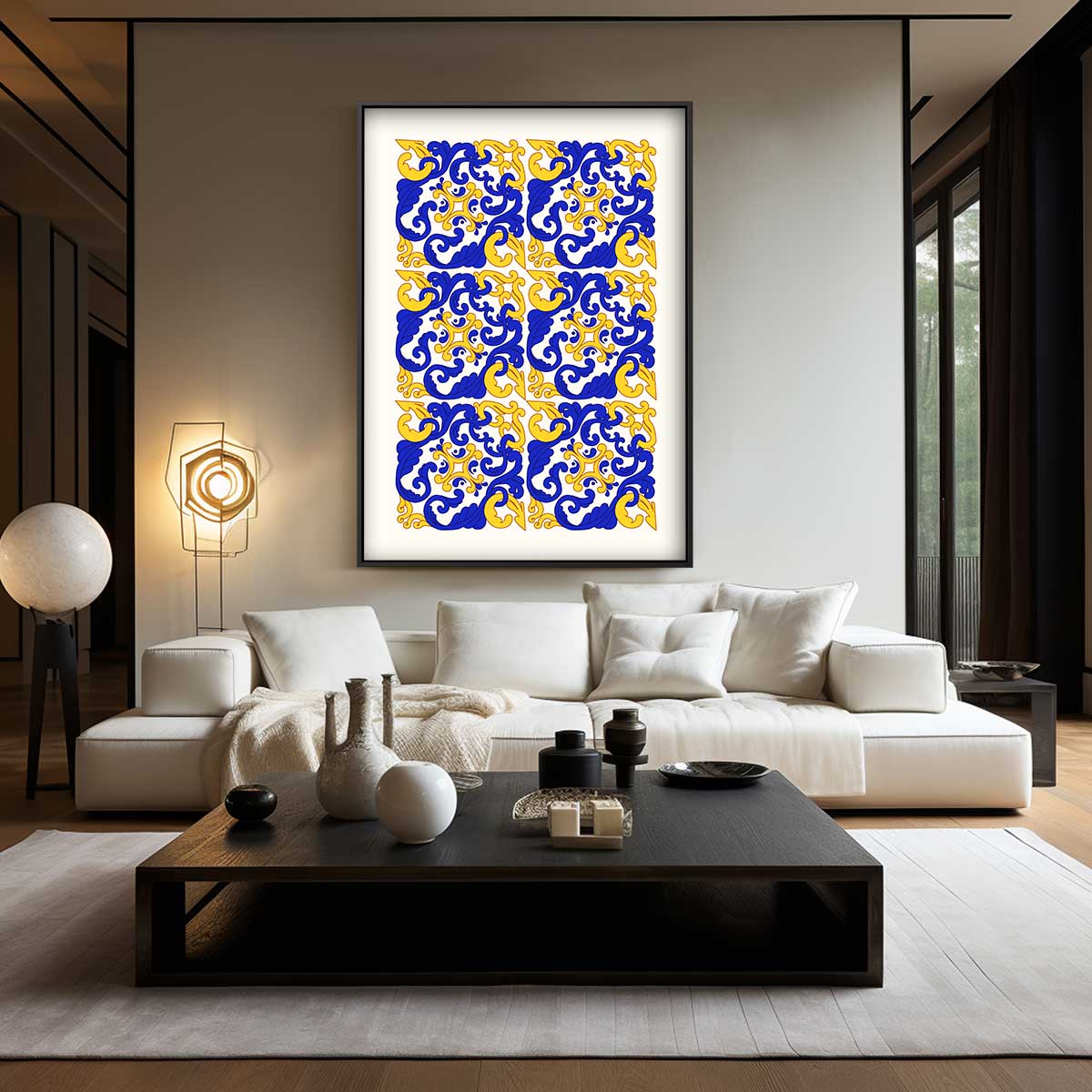 Kleurrijk Barokpatroon Kunstwerk-canvas-dibond-plexiglas-wanddecoratie-WallArtistic
