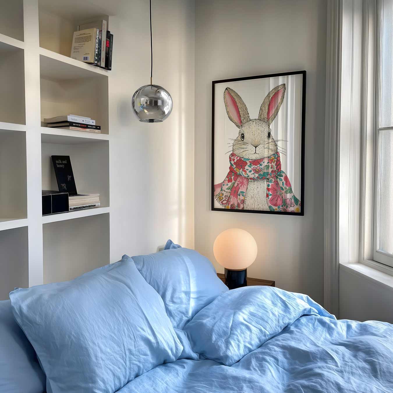 Konijn met Sjaal Poster-WallArtistic