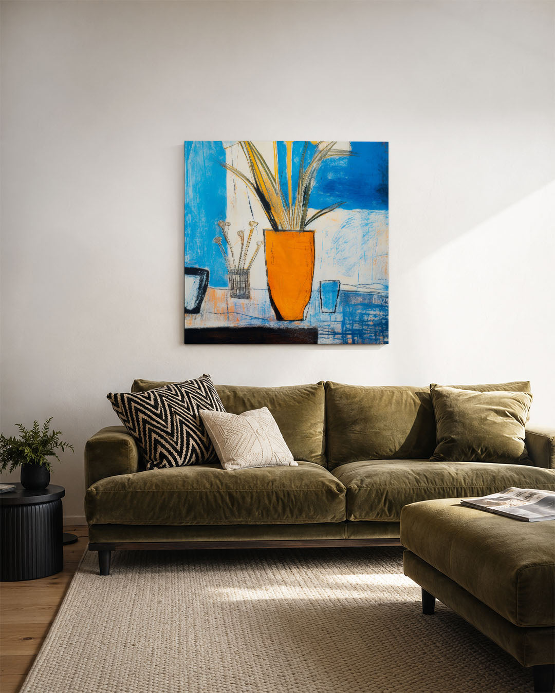 Vaas en bloemen Kunstwerk