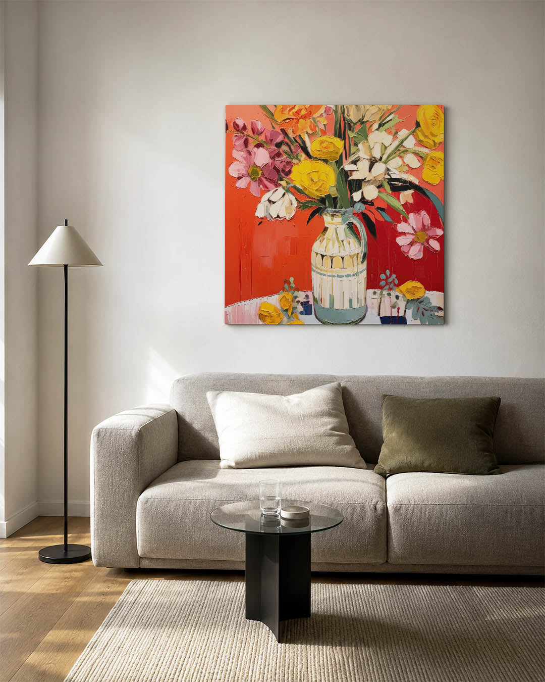 Bloemrijke kleurenexplosie Kunstwerk