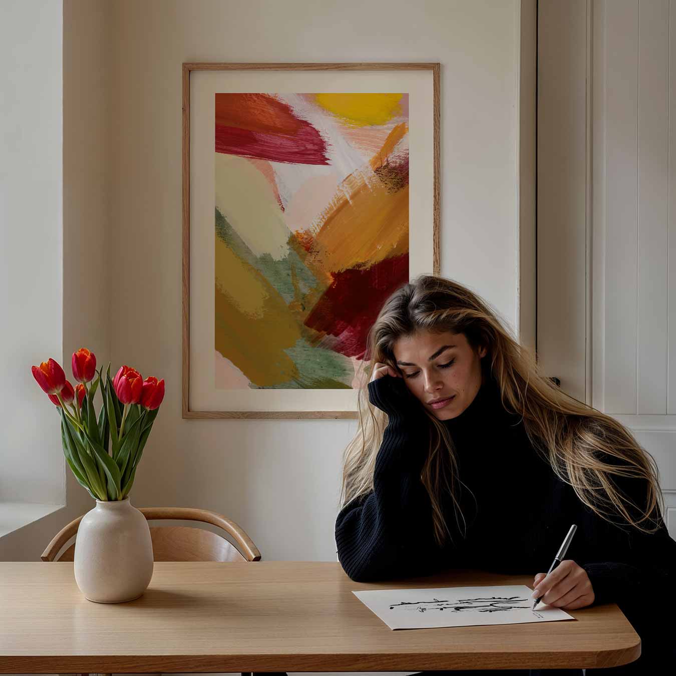 Kleurrijke Abstracte Expressie Poster-WallArtistic