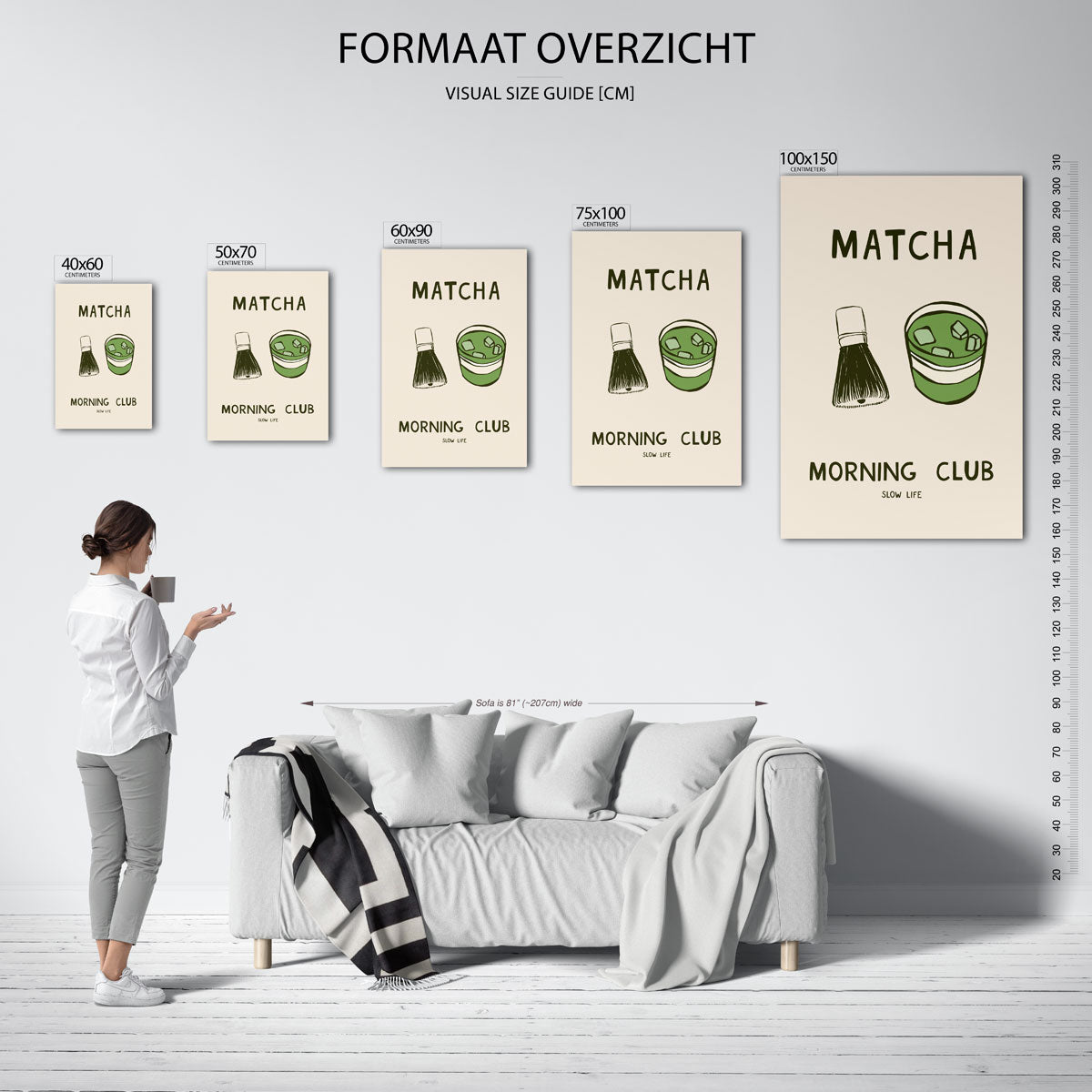 Groene thee illustratie Kunstwerk