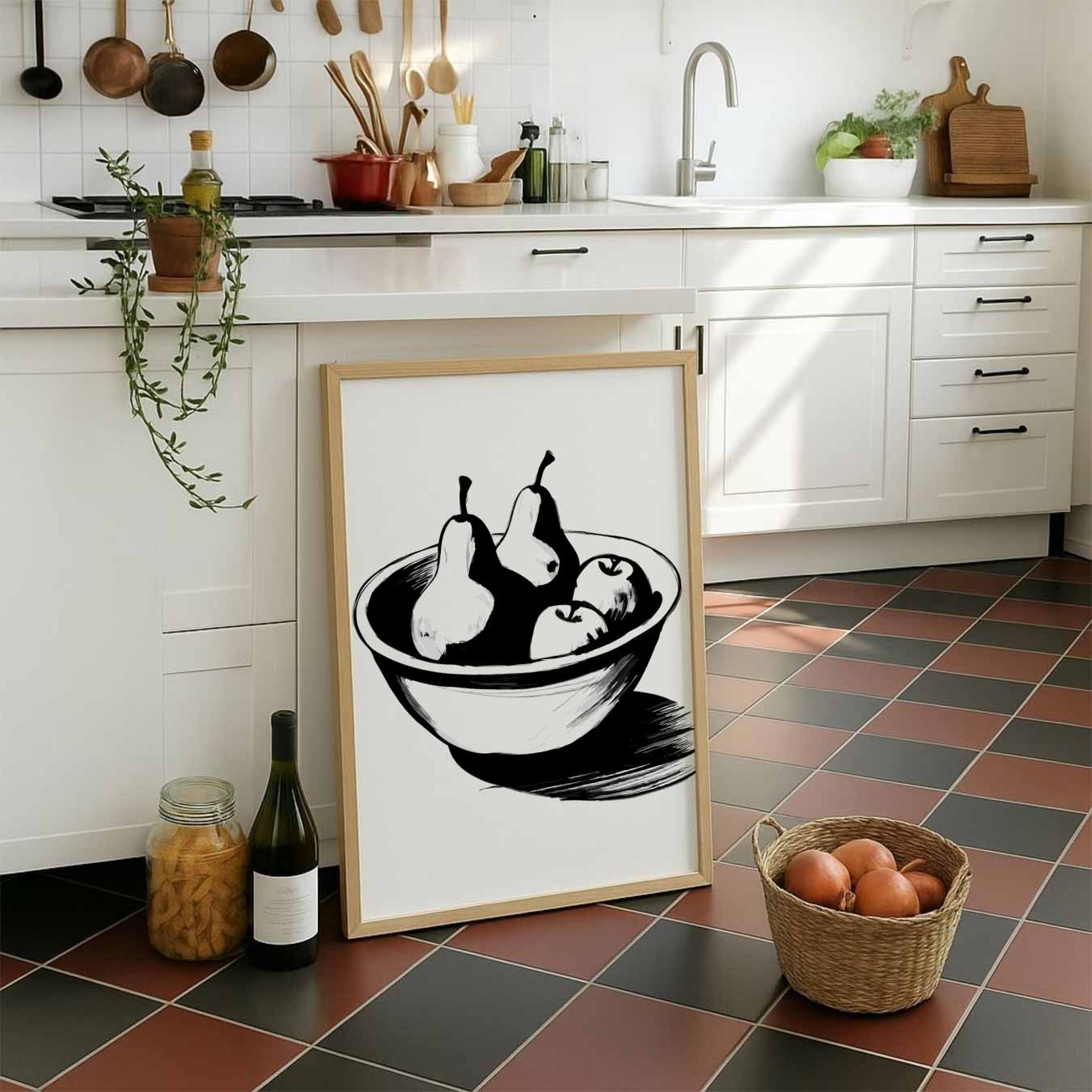 Smaakvolle Fruitschaal Illustratie Poster-WallArtistic