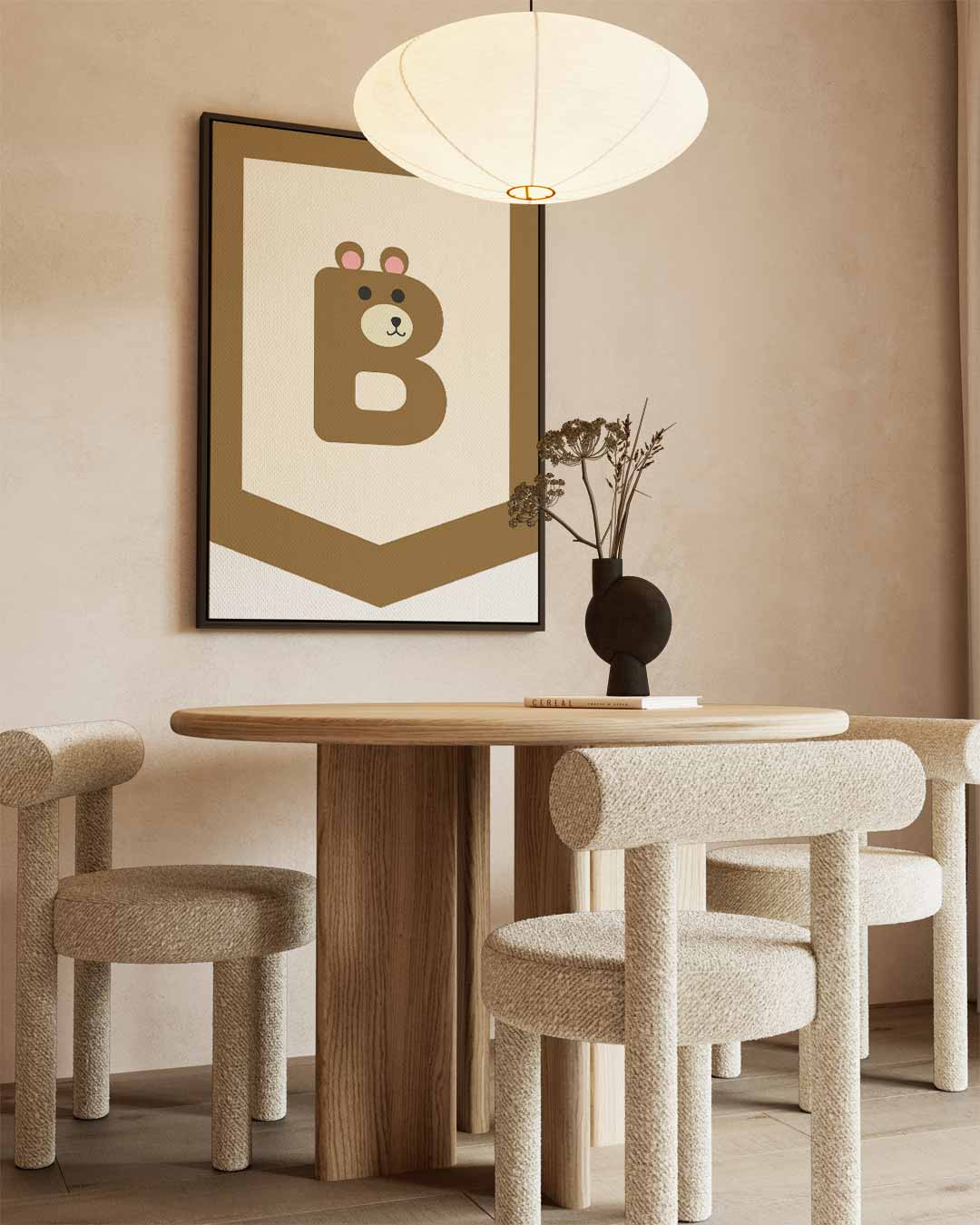 Schattige Berenletter Banner Kunstwerk-canvas-dibond-plexiglas-wanddecoratie-WallArtistic
