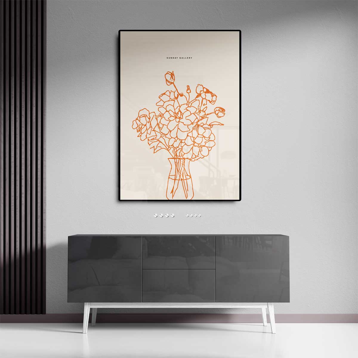 Vrolijk Bloemenboeket Illustratie Kunstwerk-canvas-dibond-plexiglas-wanddecoratie-WallArtistic