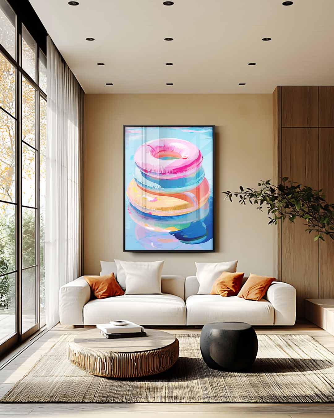 Speelse Zwembanden Kunst Kunstwerk-canvas-dibond-plexiglas-wanddecoratie-WallArtistic