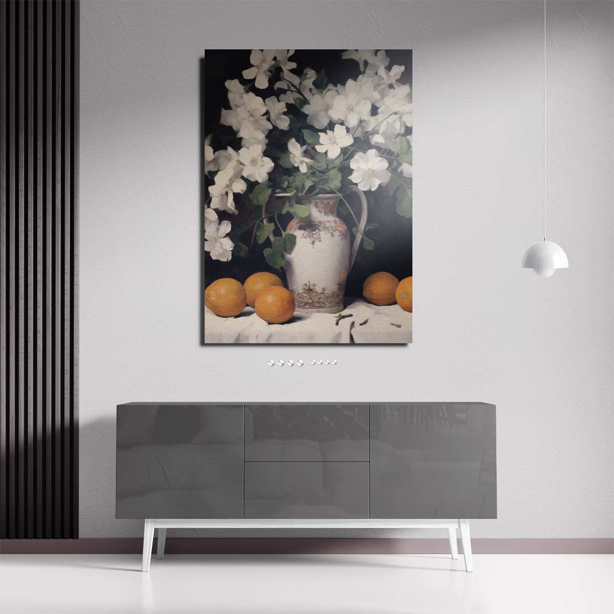 Frisse Bloemen en Citrus Kunstwerk-canvas-dibond-plexiglas-wanddecoratie-WallArtistic