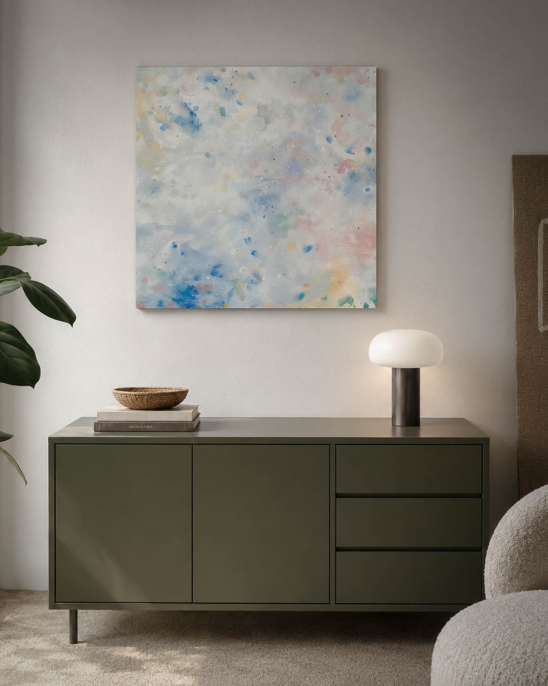 Vlekkenspel in pastel Kunstwerk