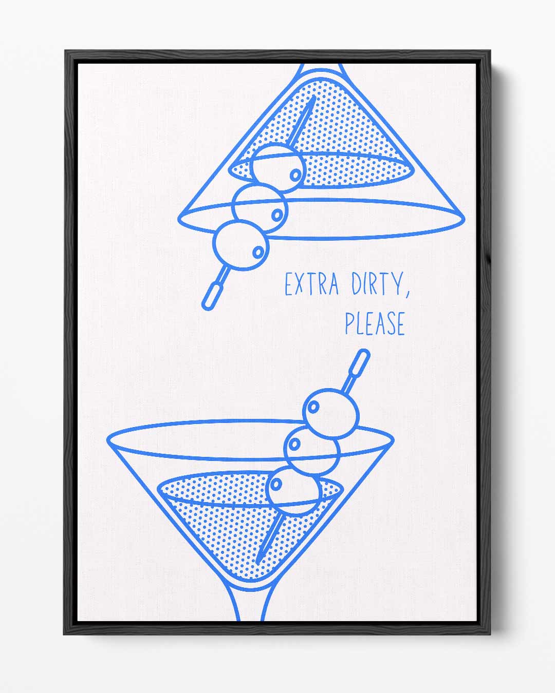 Martini Illustratie Extra Dirty Kunstwerk-canvas-dibond-plexiglas-wanddecoratie-WallArtistic