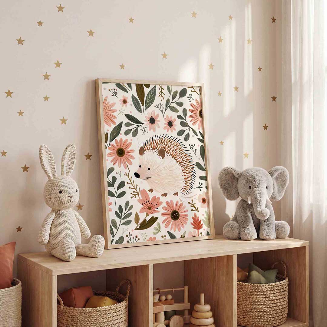 Egel en bloemen Poster