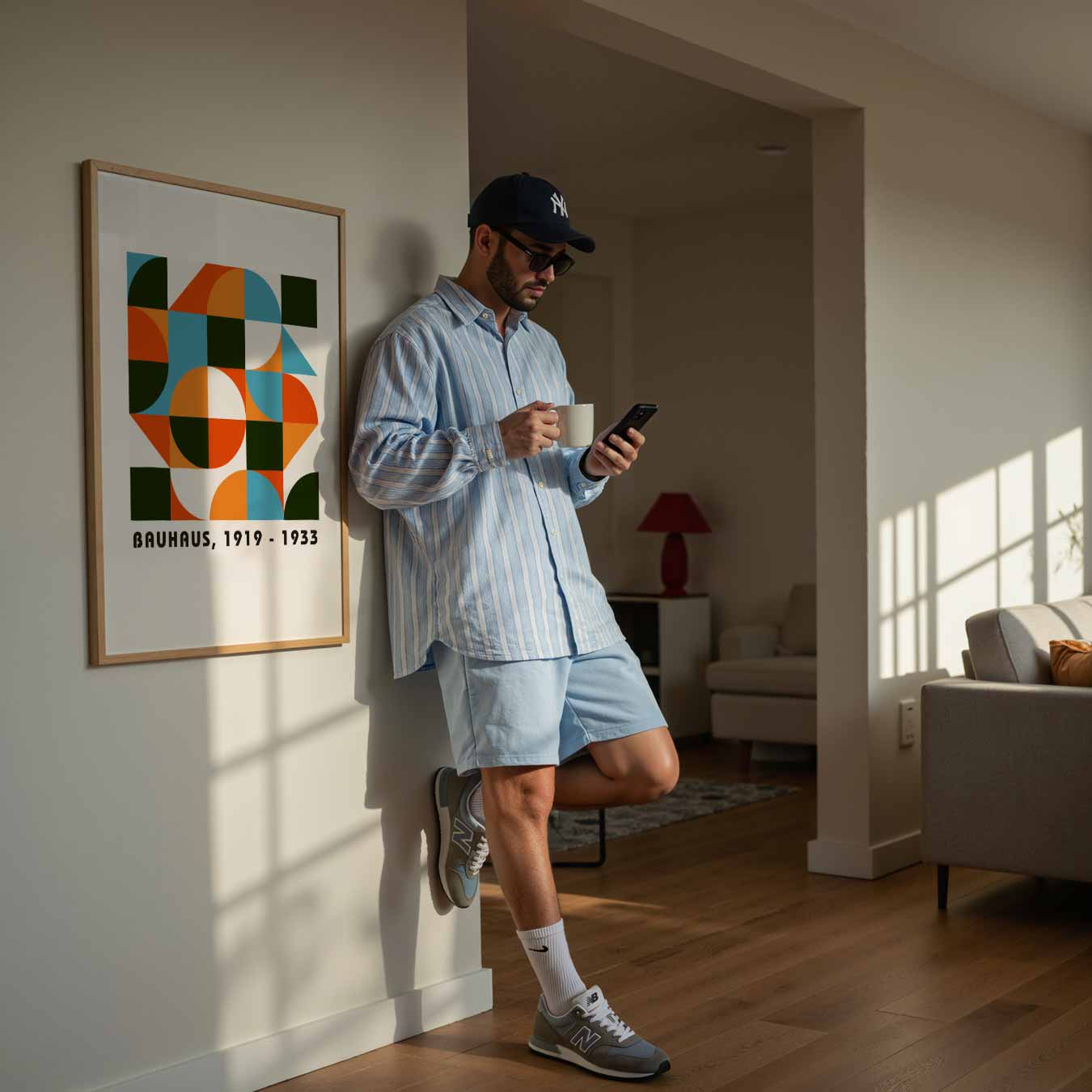 Bauhaus Stijlvol Vormenpatroon Poster-WallArtistic