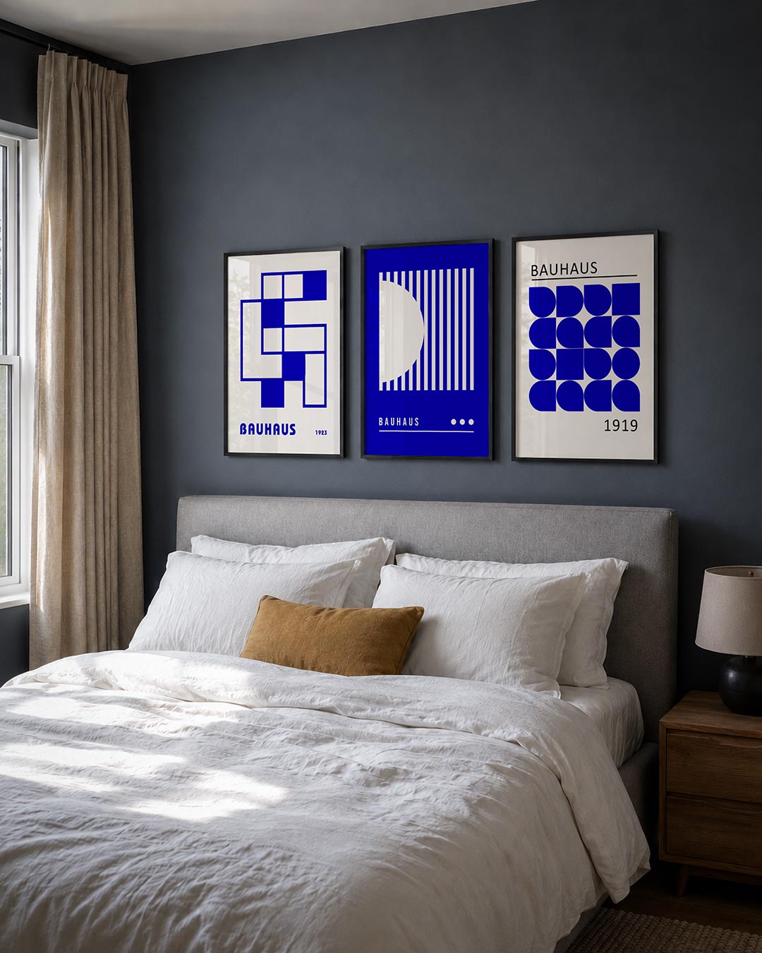 Blauwe vlakkenstructuur Posterset