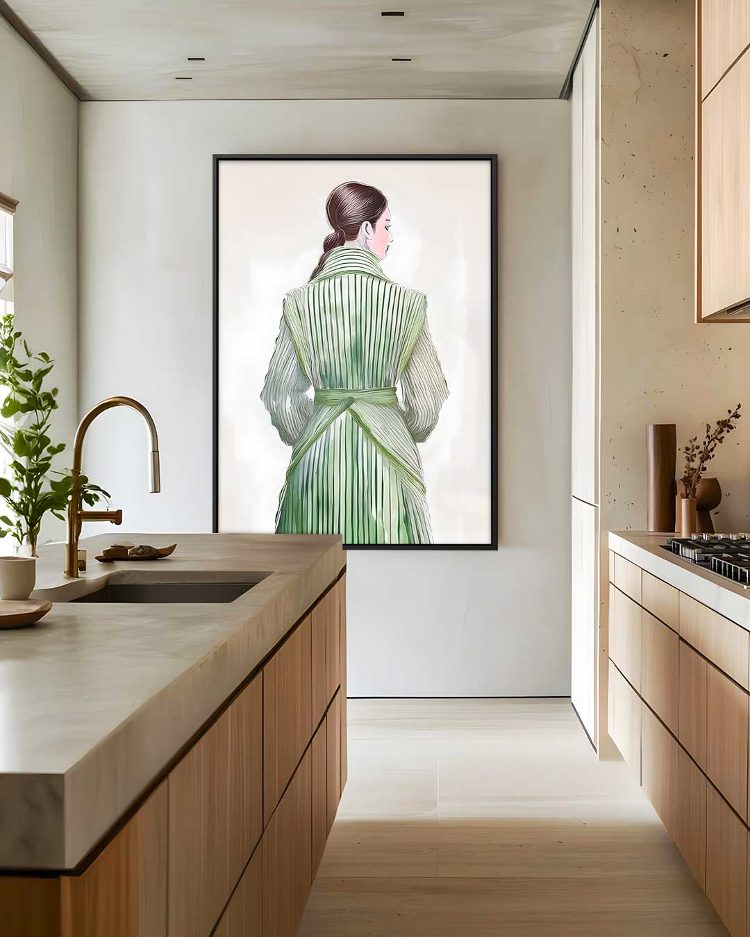 Elegant in Groen Kunstwerk-canvas-dibond-plexiglas-wanddecoratie-WallArtistic