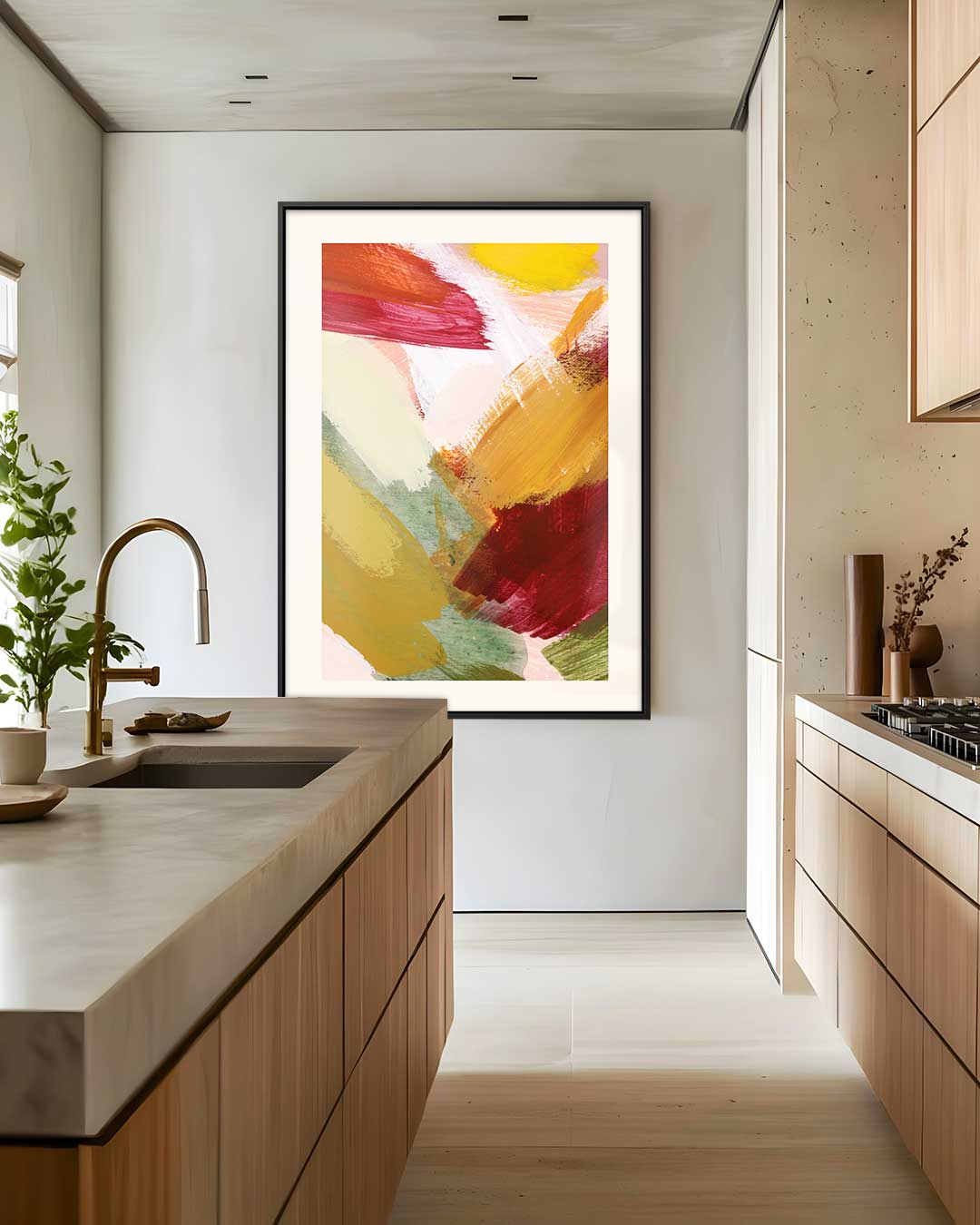Kleurrijke Streken Symphony Kunstwerk-canvas-dibond-plexiglas-wanddecoratie-WallArtistic