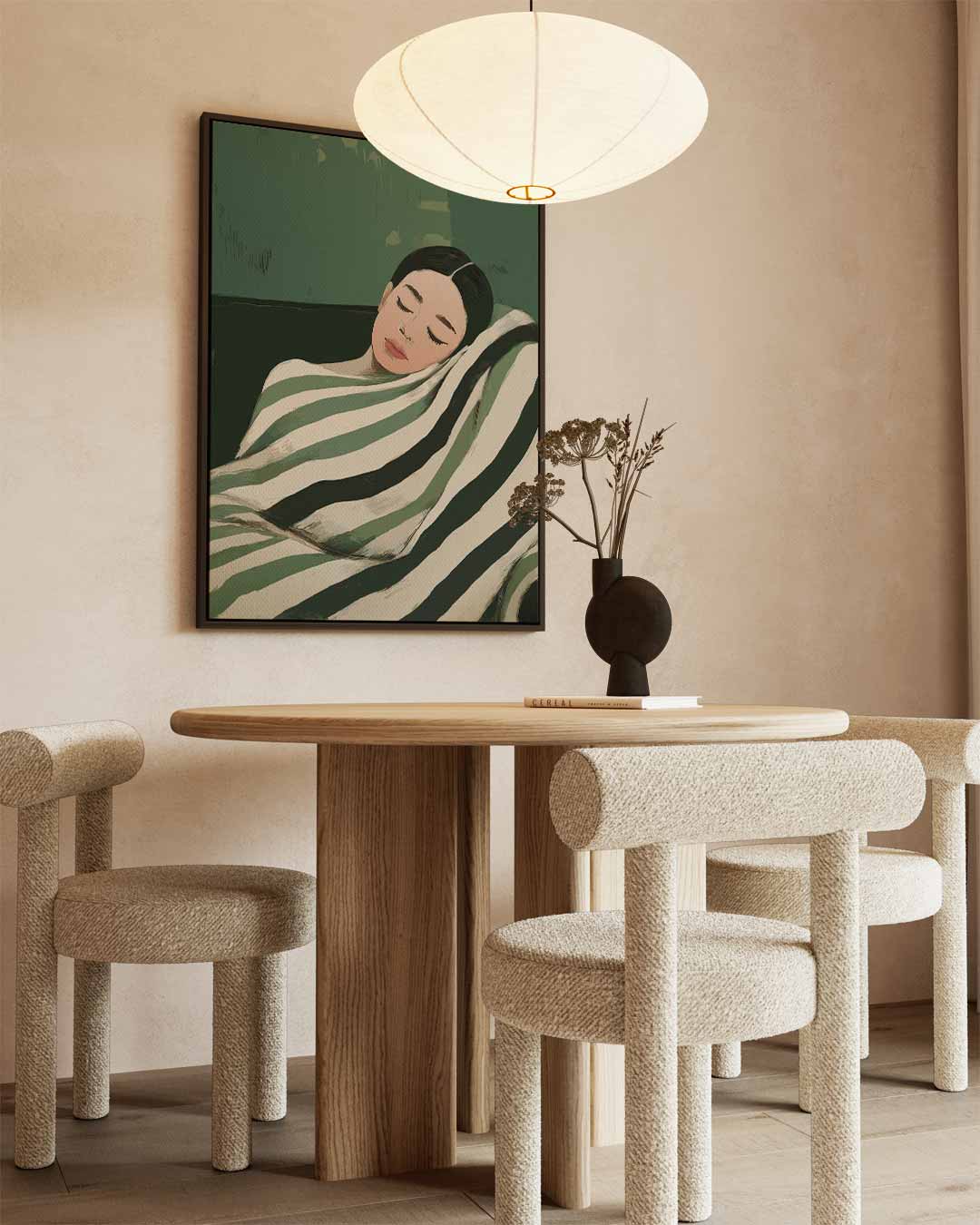 Slapende Schoonheid in Groen Kunstwerk-canvas-dibond-plexiglas-wanddecoratie-WallArtistic