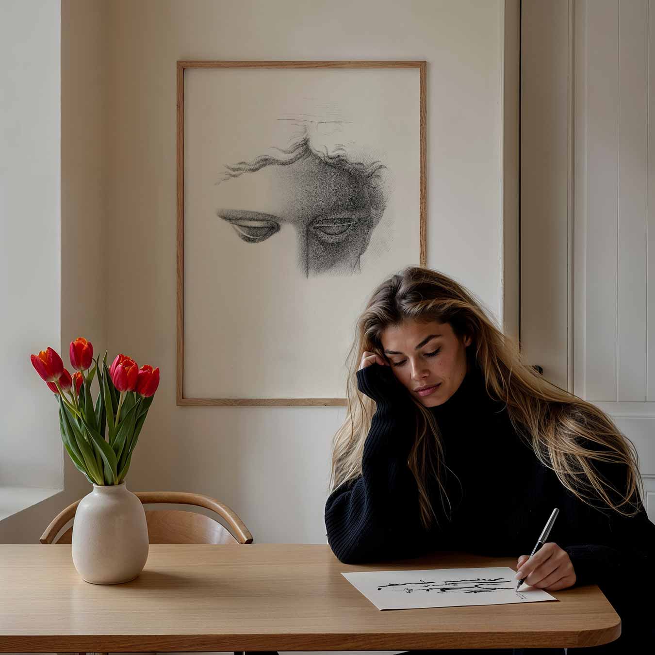 Elegante Schets van Mysterie Poster