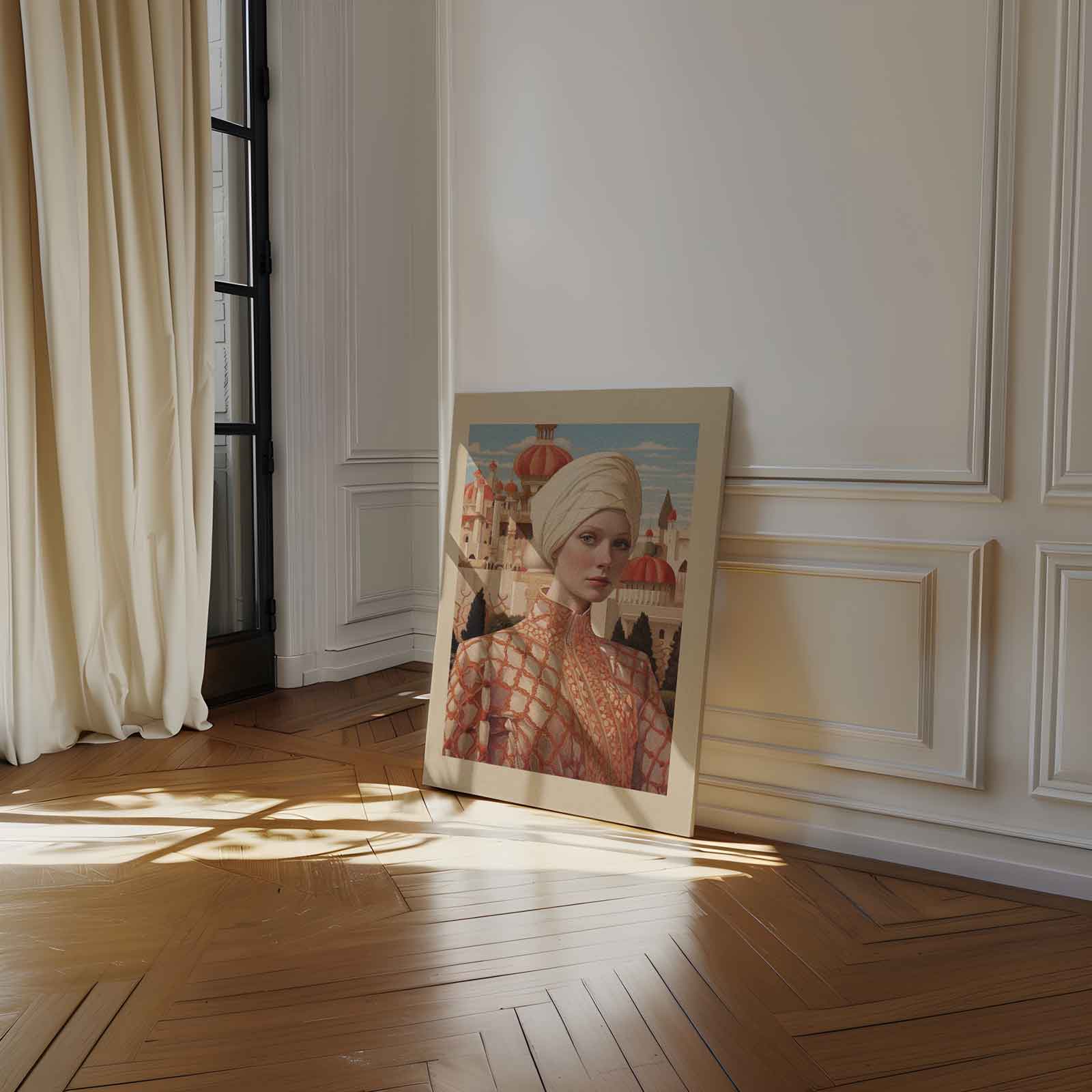 Oosterse Dromen Portret Kunstwerk-canvas-dibond-plexiglas-wanddecoratie-WallArtistic